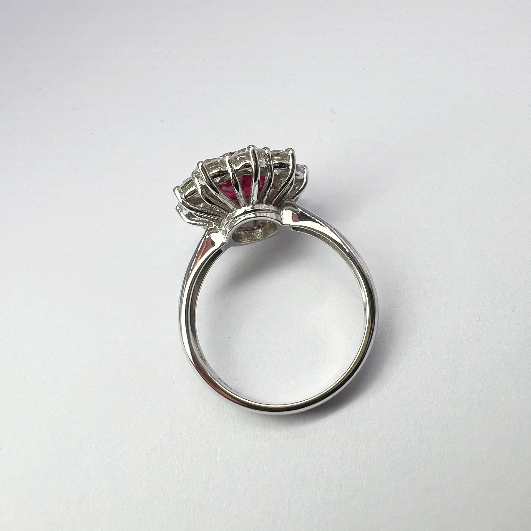 Large 2.47ct Ruby and Diamond Cluster Ring