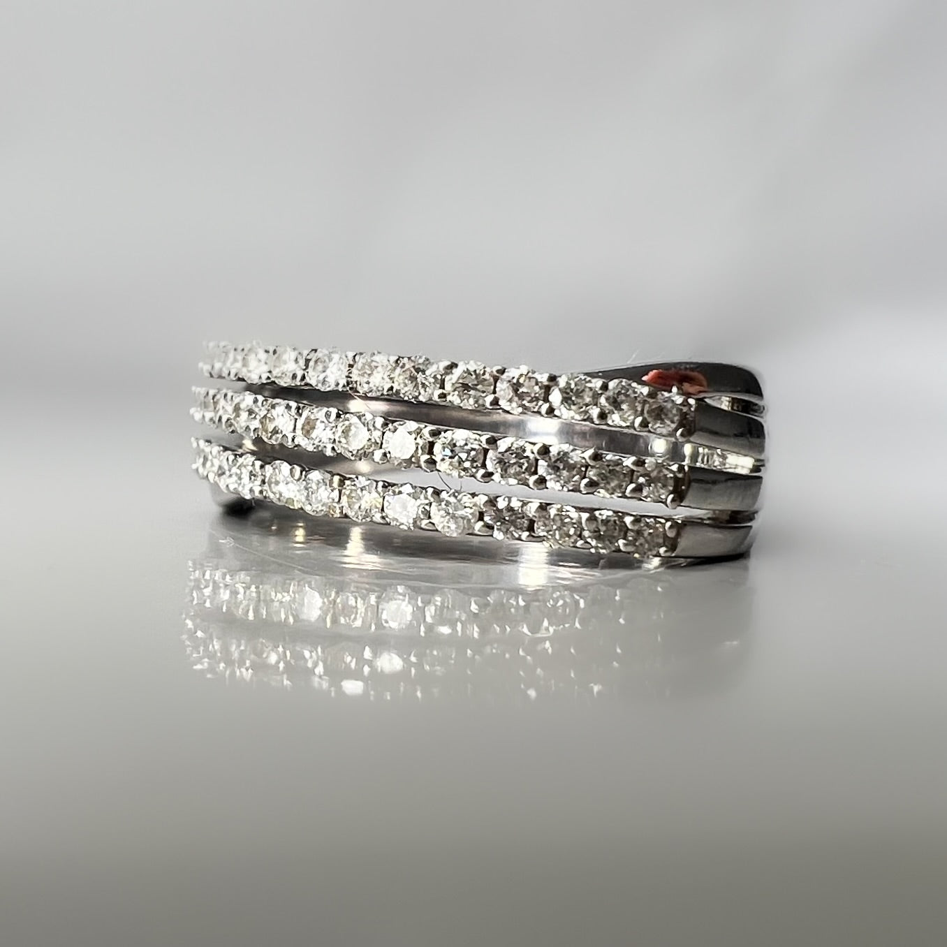 Triple Row Diamond Half Eternity