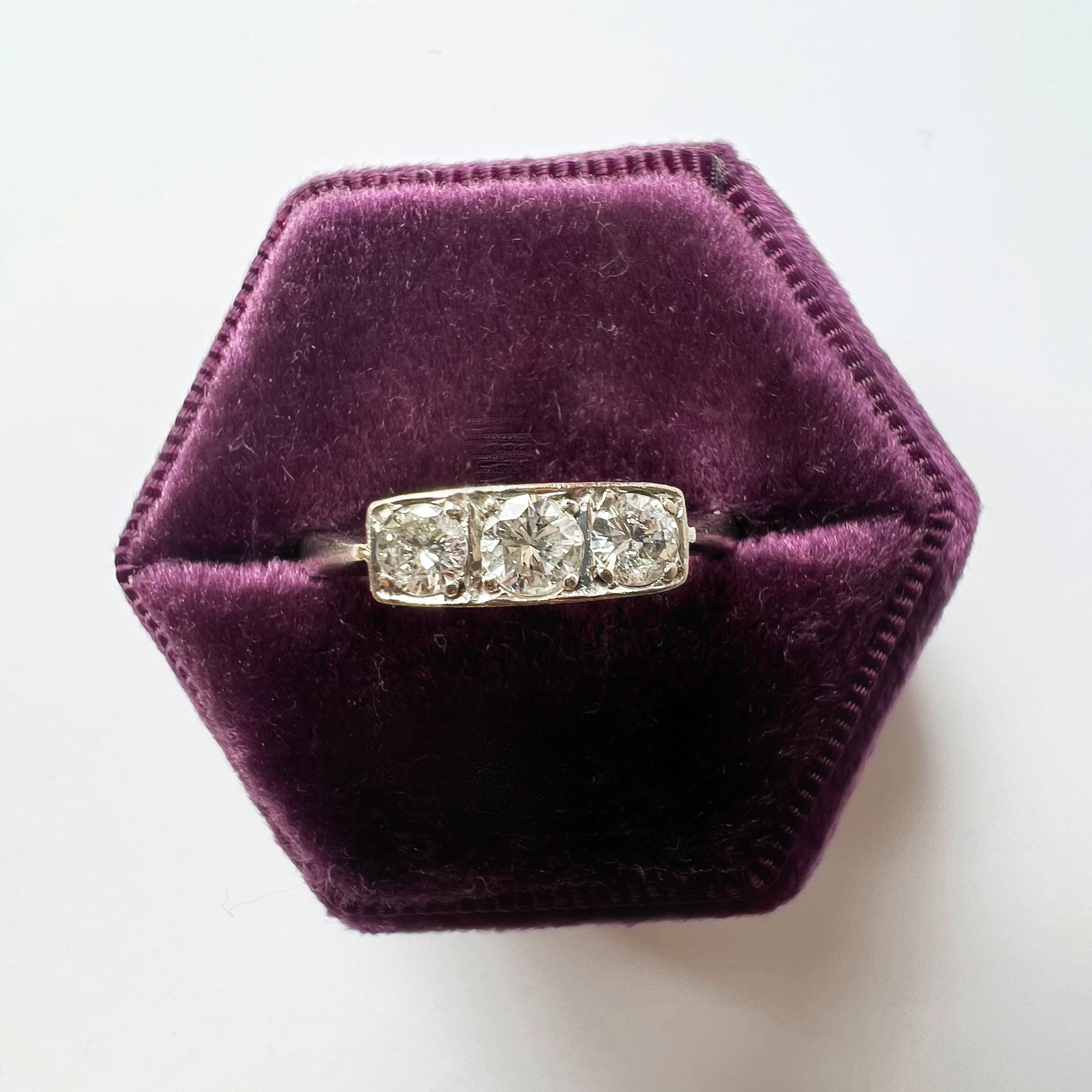 Vintage 3 Stone 0.60ct Diamond Ring