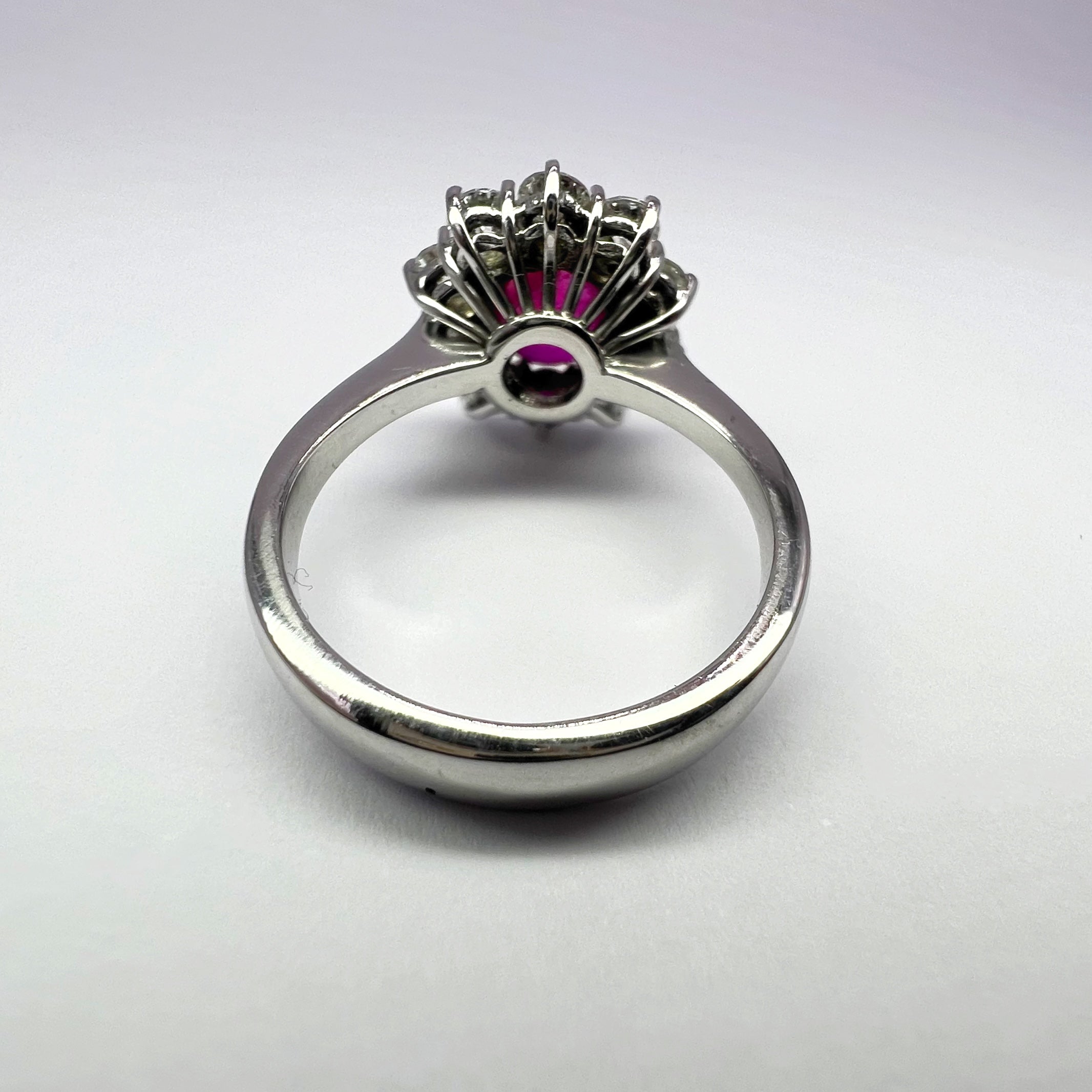 1.48ct Burma Ruby and Diamond Cluster Ring