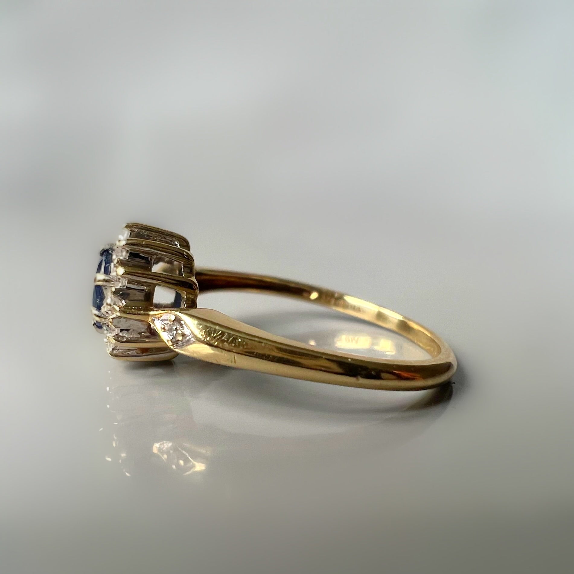 Vintage Sapphire and Diamond Cluster Ring