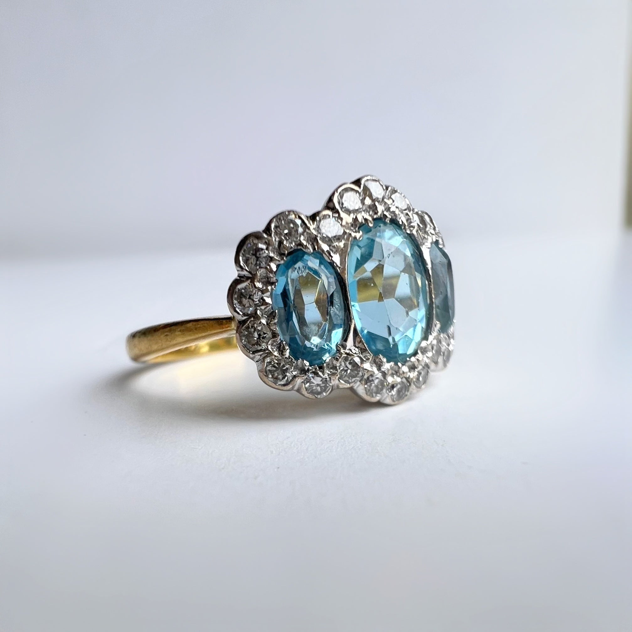 Vintage Aquamarine and Diamond Ring by Cropp & Farr