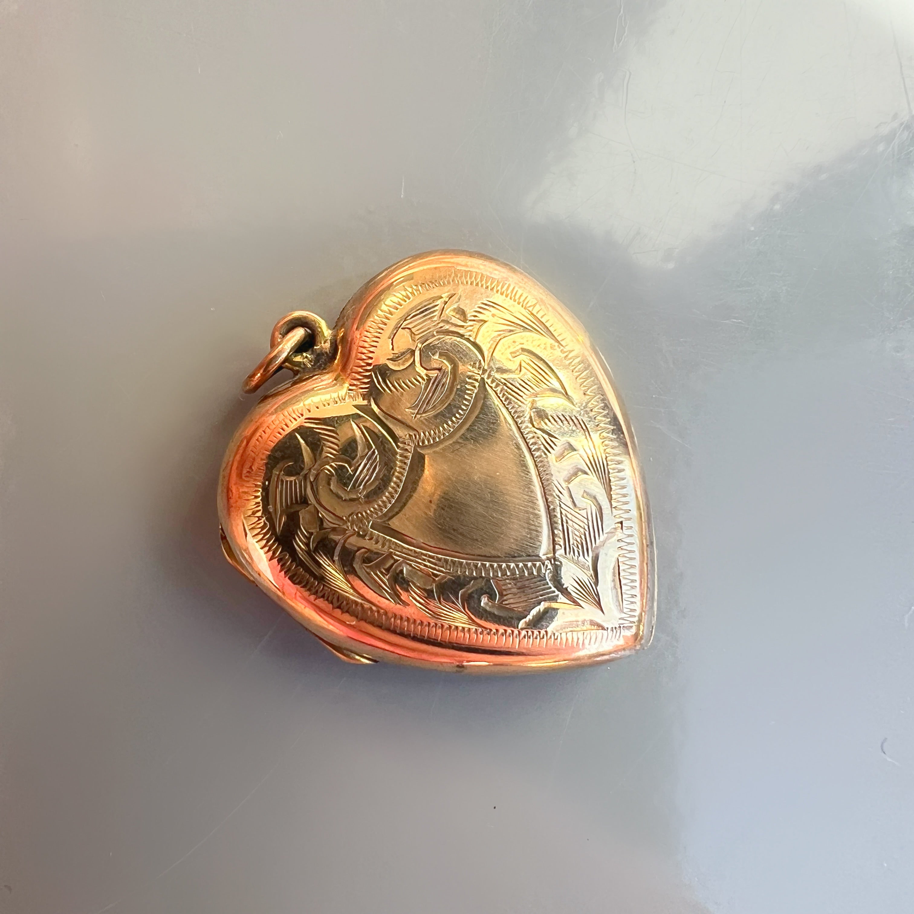 Vintage Rolled Gold Engraved Heart Locket