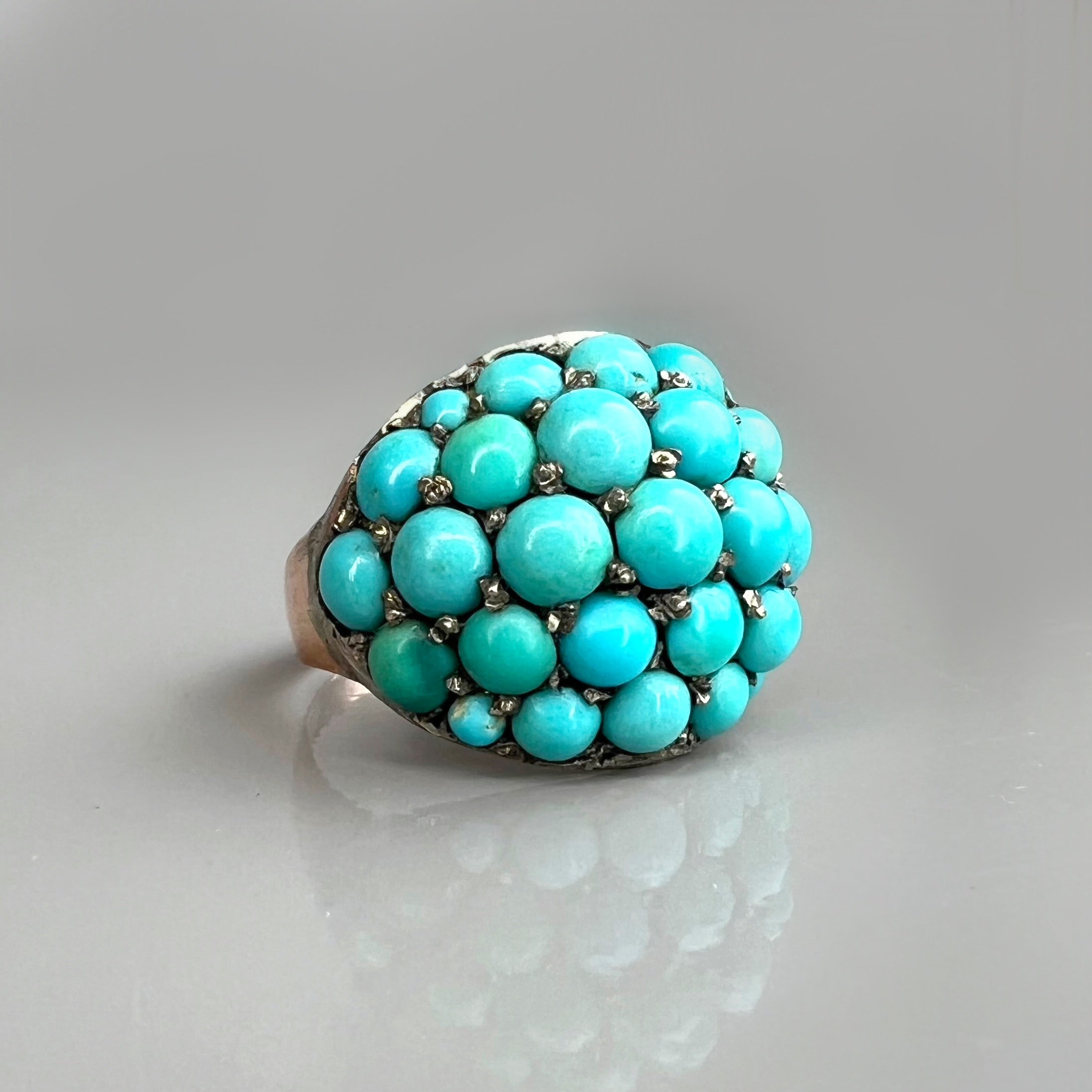 Antique Turquoise Bombe Ring