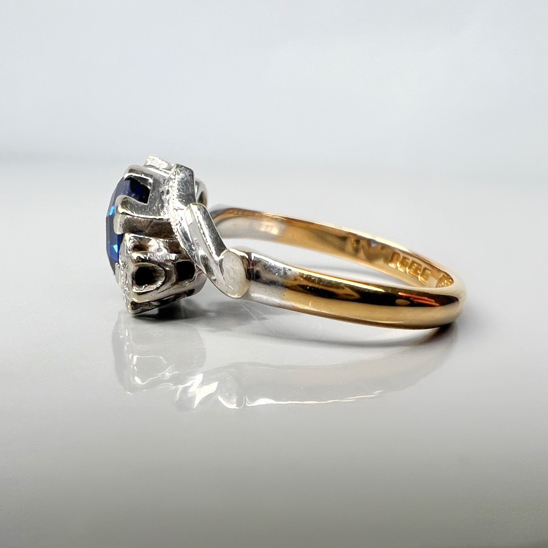 Vintage Sapphire and Diamond Trilogy ring