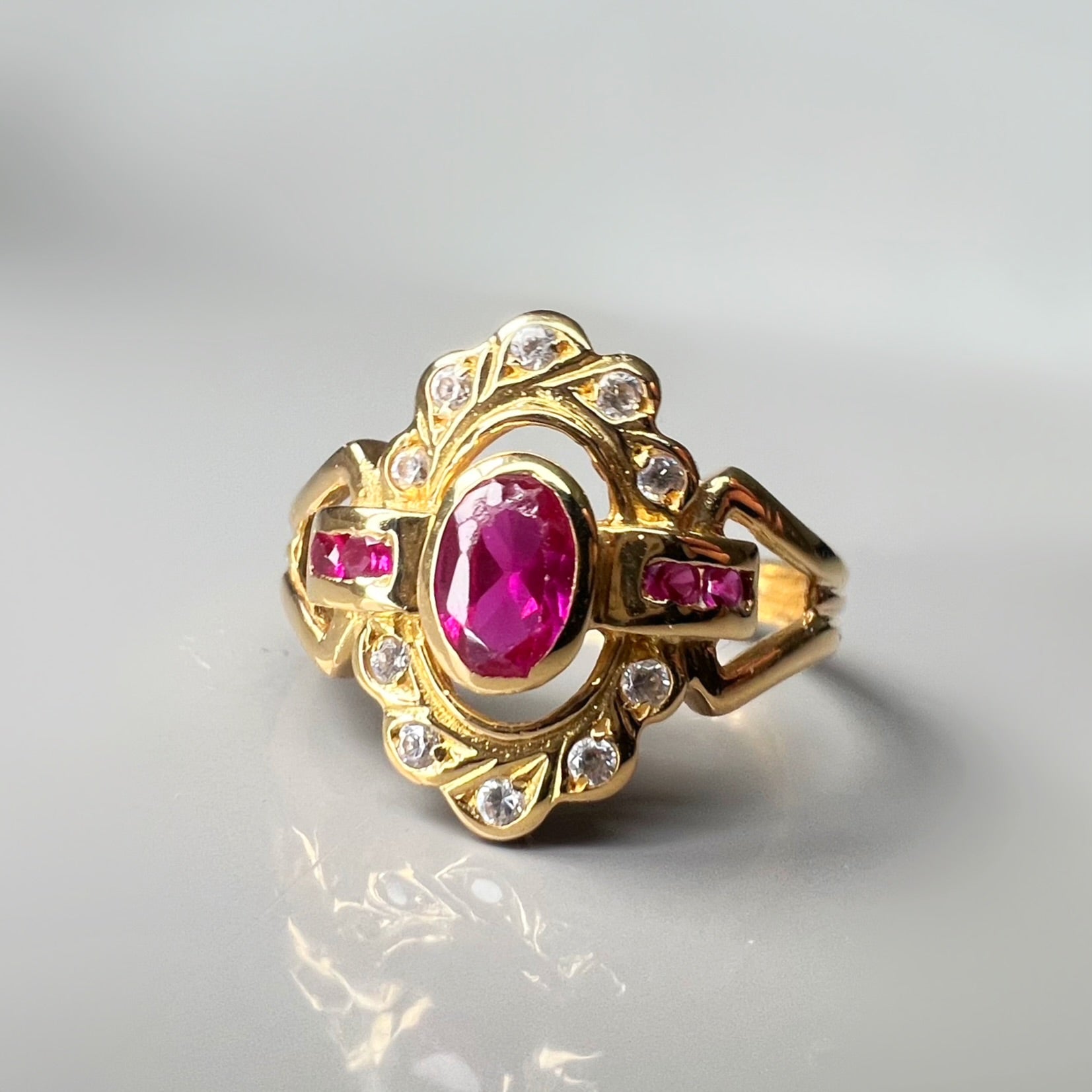 Vintage and Ruby and Diamond Dress Ring