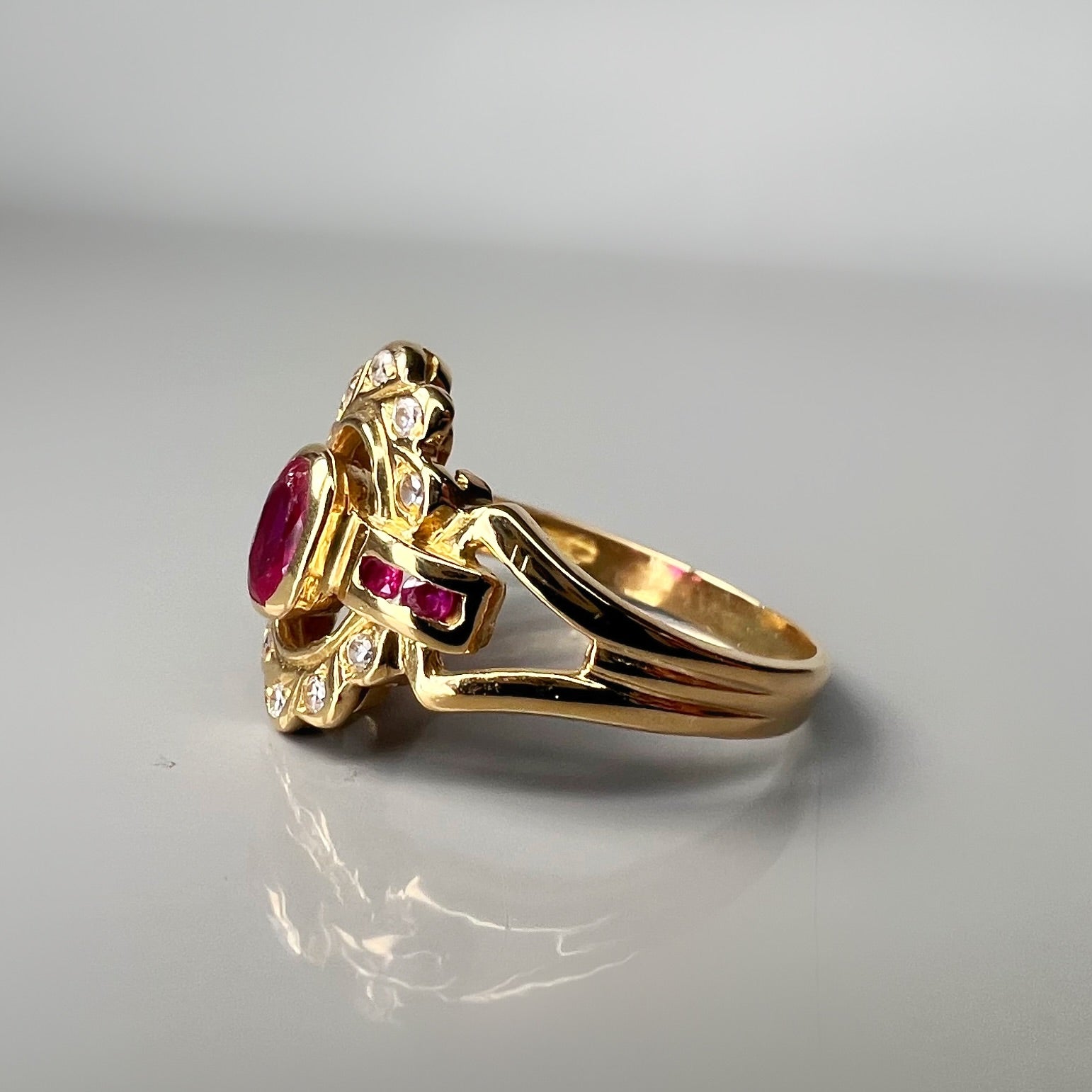 Vintage and Ruby and Diamond Dress Ring