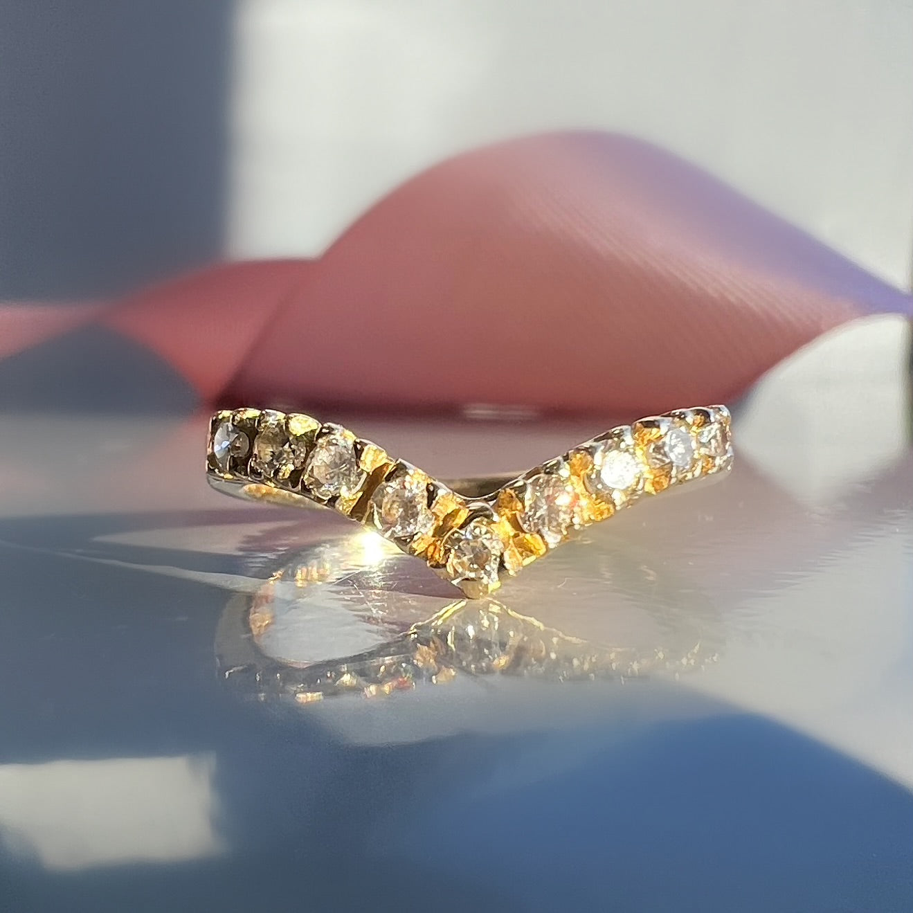 0.36ct Diamond Wishbone Ring