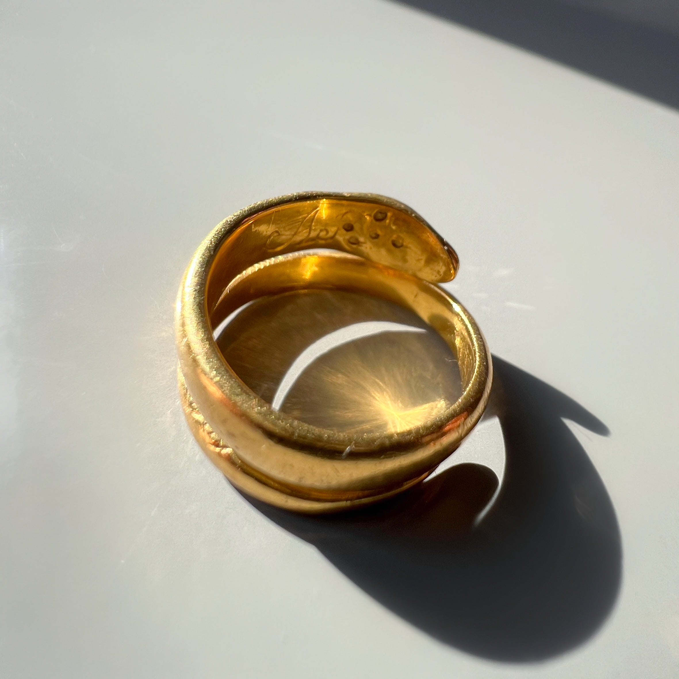 Antique Gold and Diamond Snake Ring