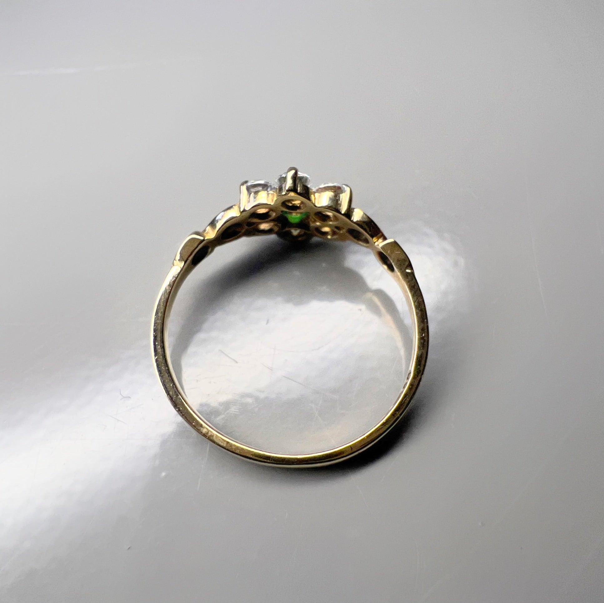 Vintage Emerald and 0.40ct Diamond Ring