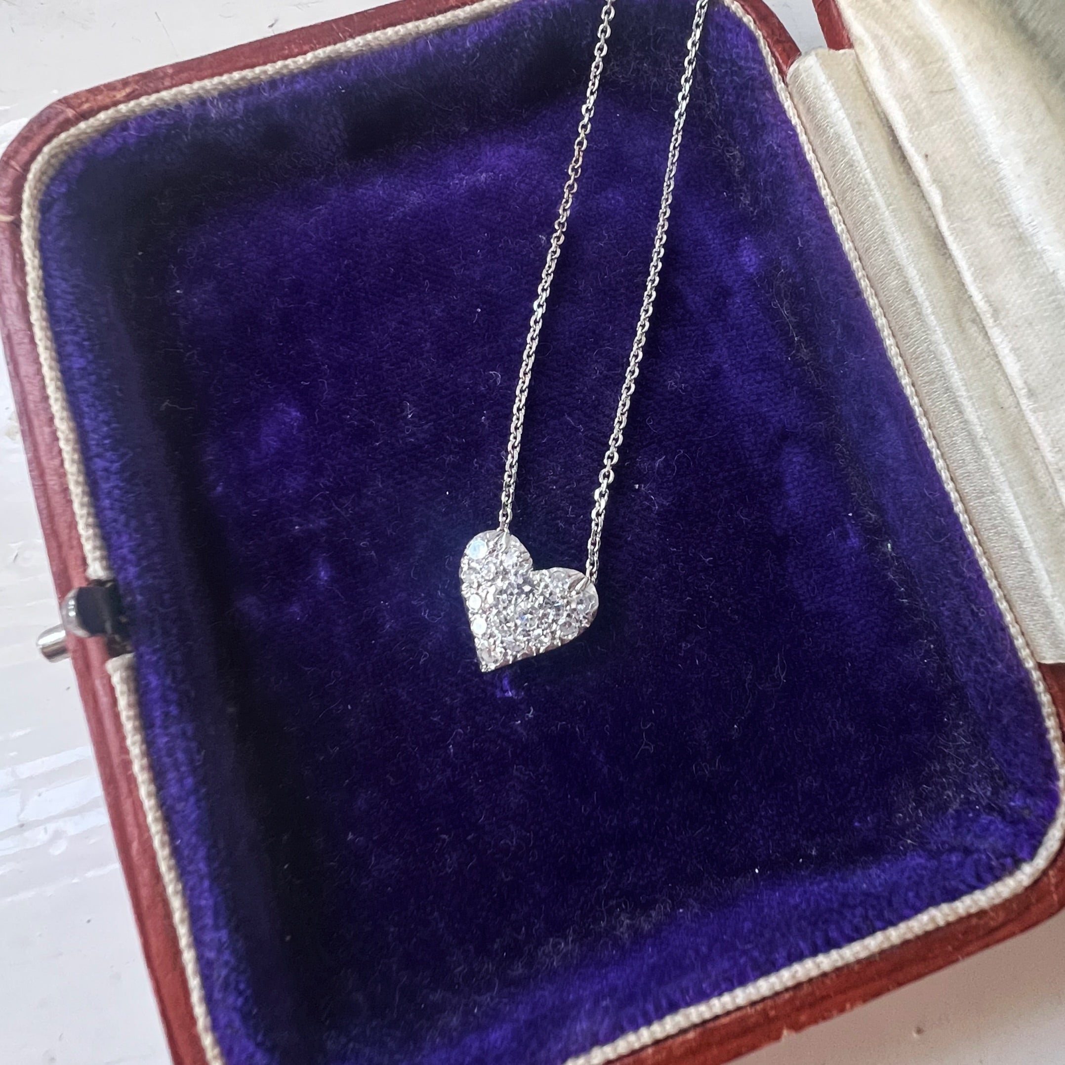 Pave Diamond Heart Necklace