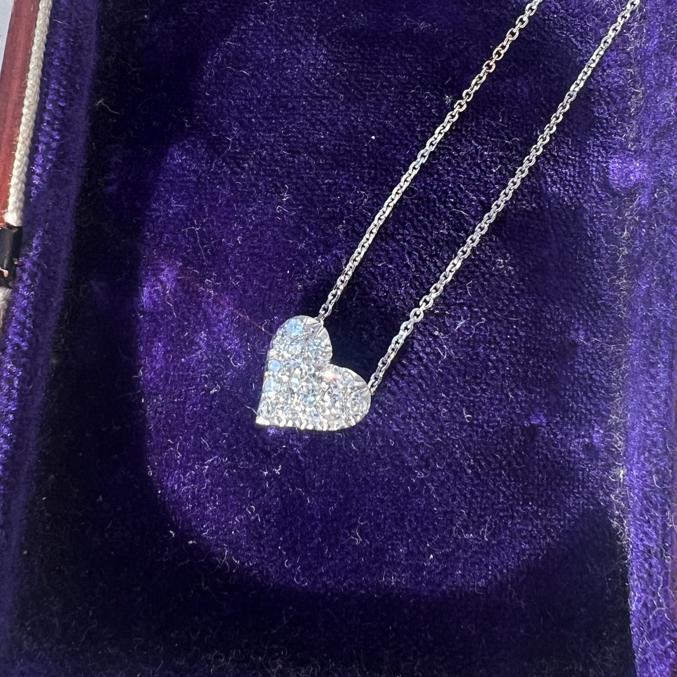 Pave Diamond Heart Necklace