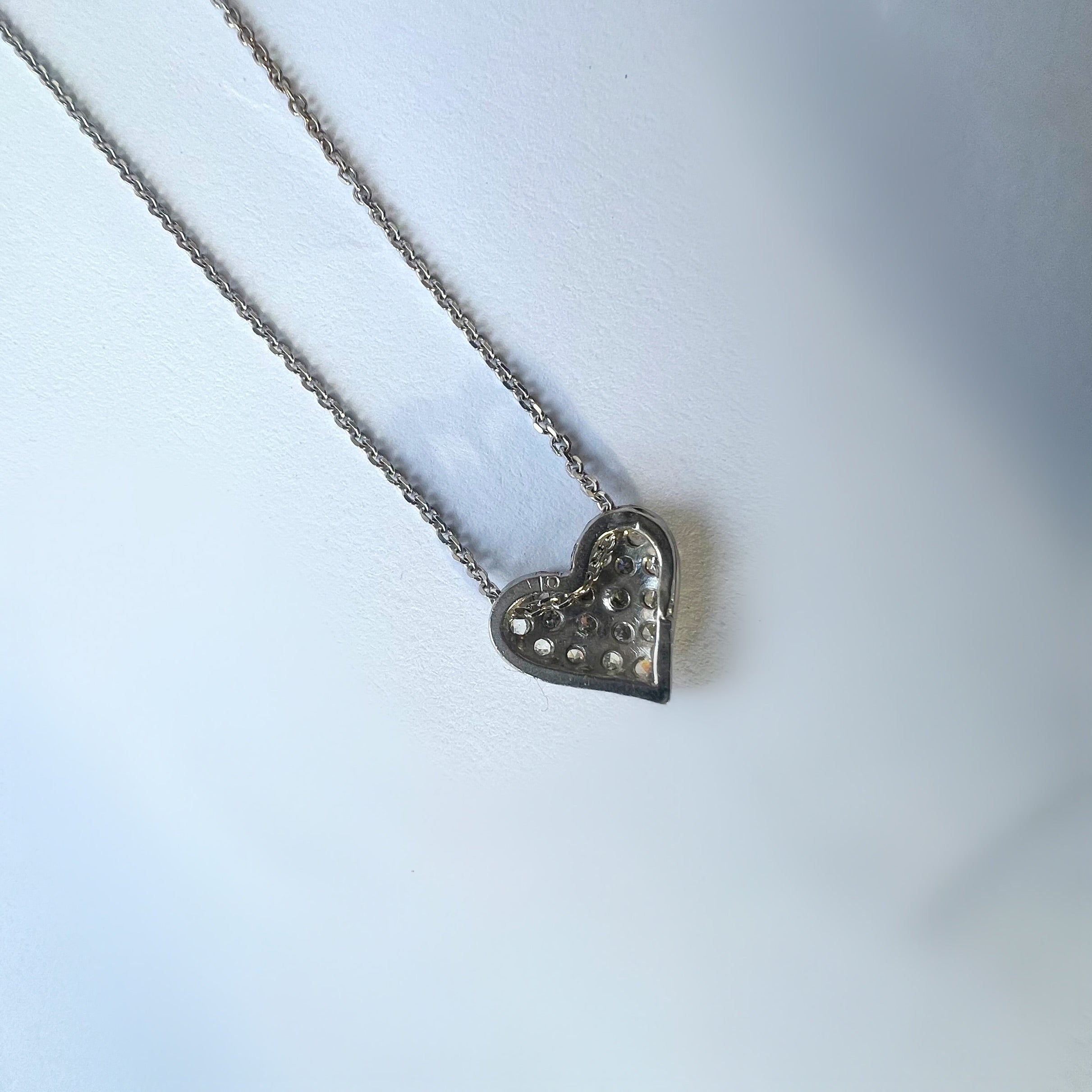 Pave Diamond Heart Necklace
