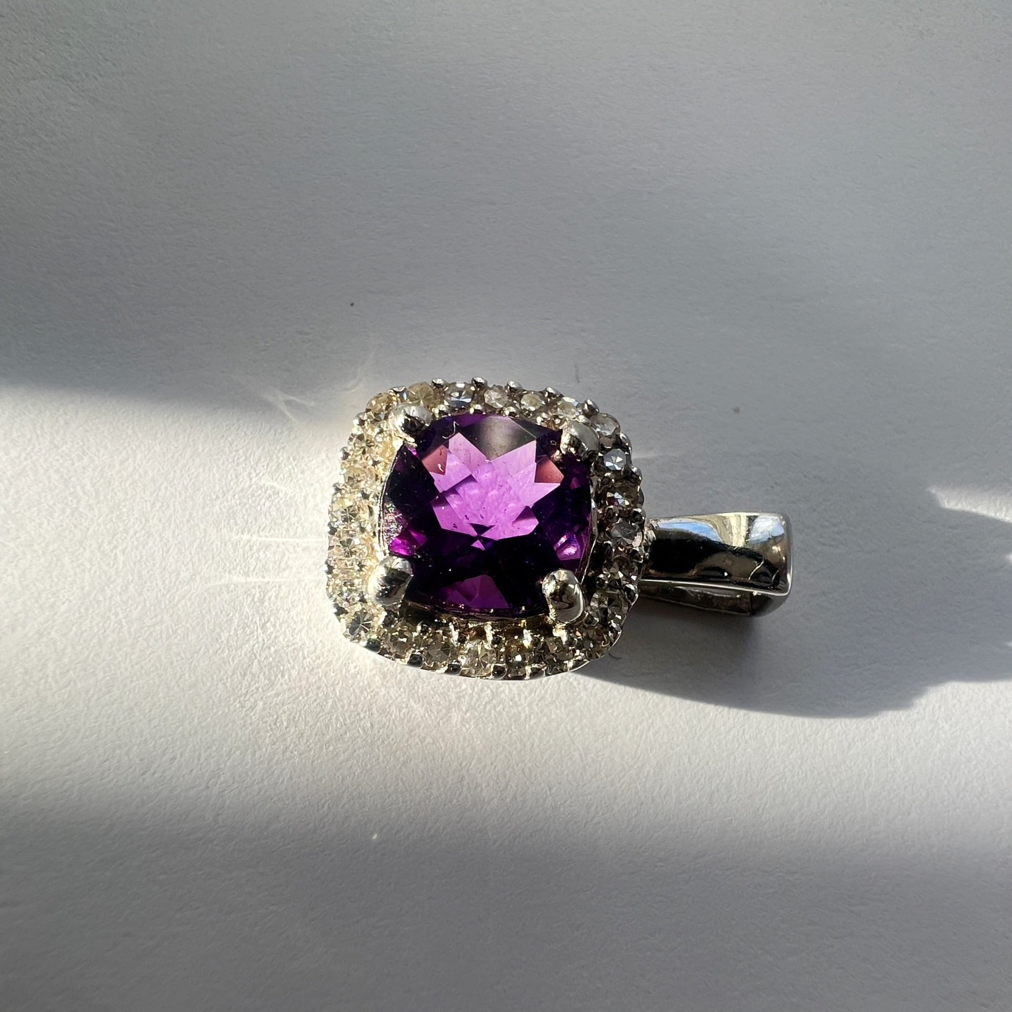 Amethyst and Diamond Pendant