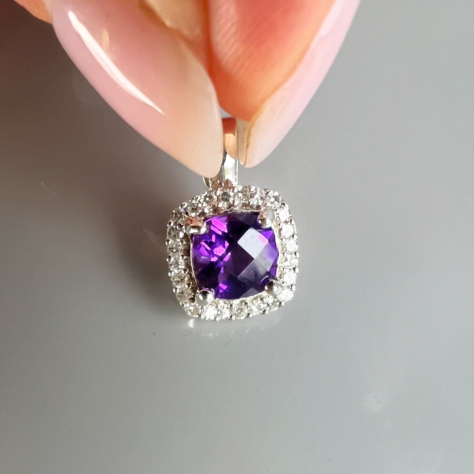 Amethyst and Diamond Pendant