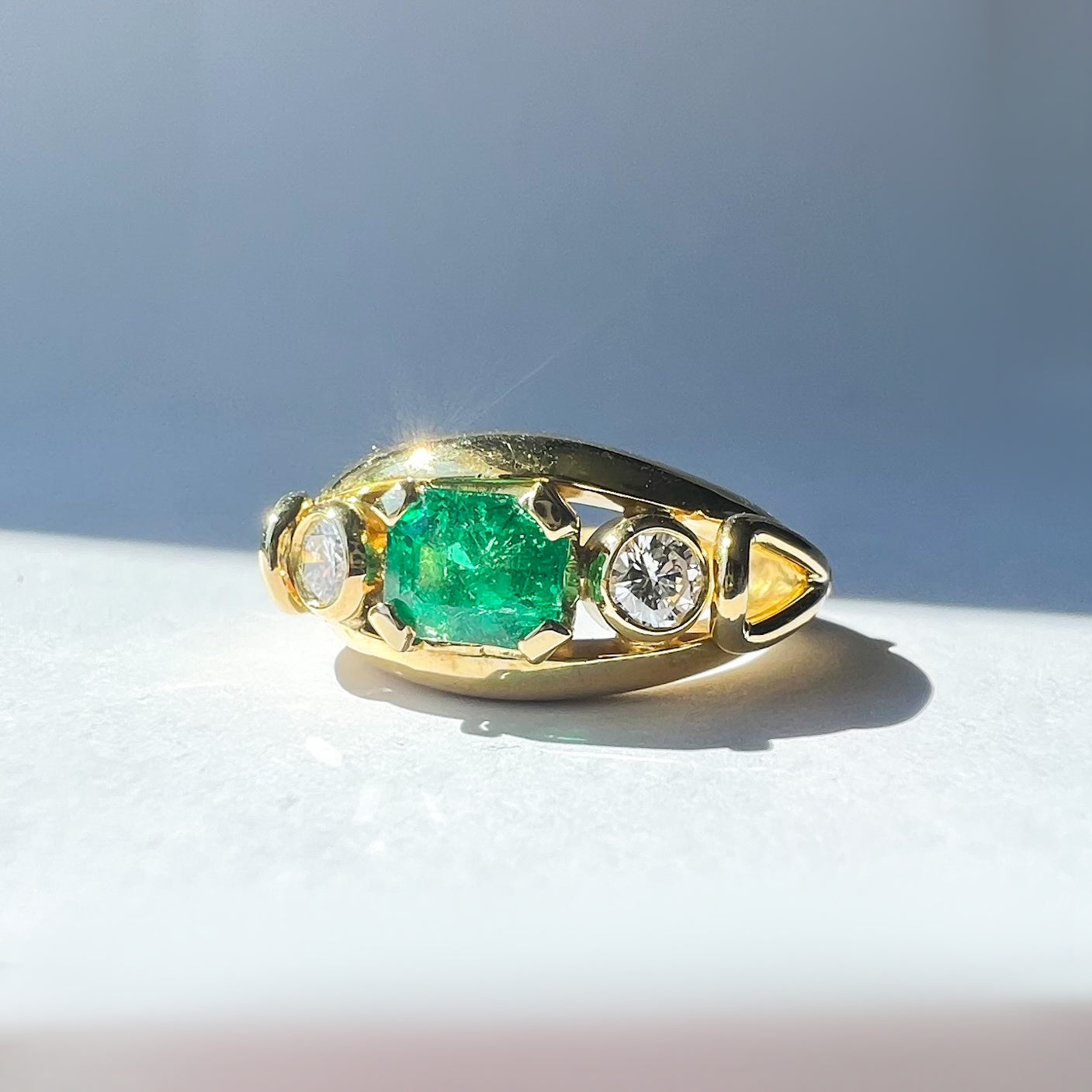 Vintage Emerald and Diamond Ring