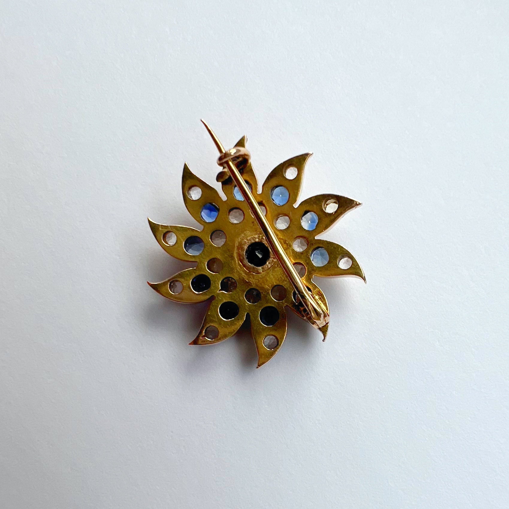 Antique Sapphire and Diamond Brooch / Pendant