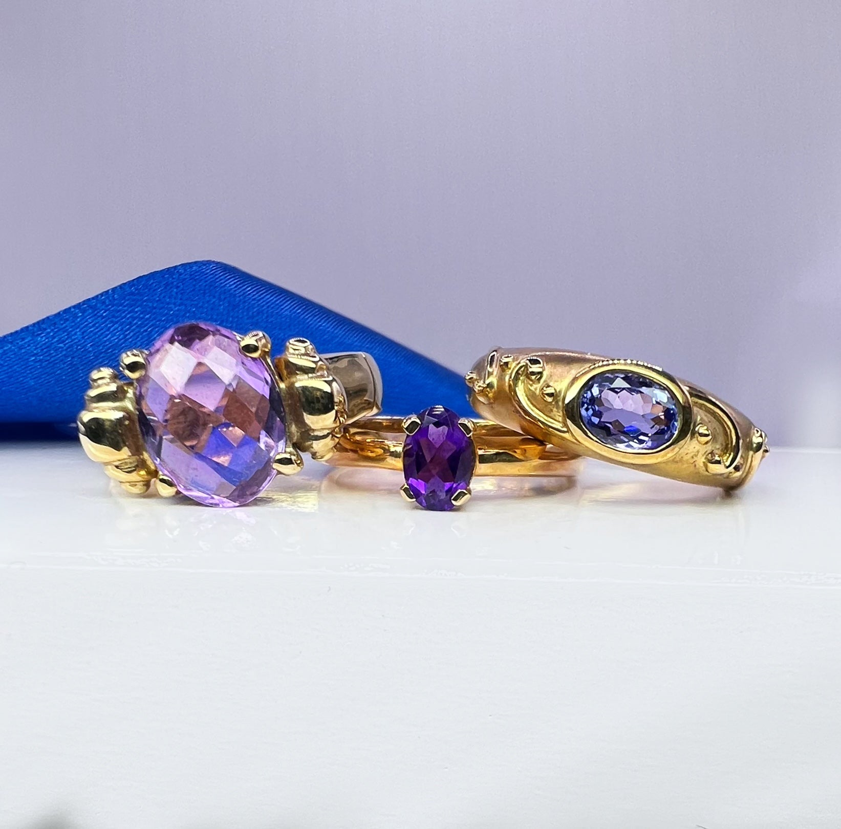 Vintage Tanzanite 9ct Gold Band