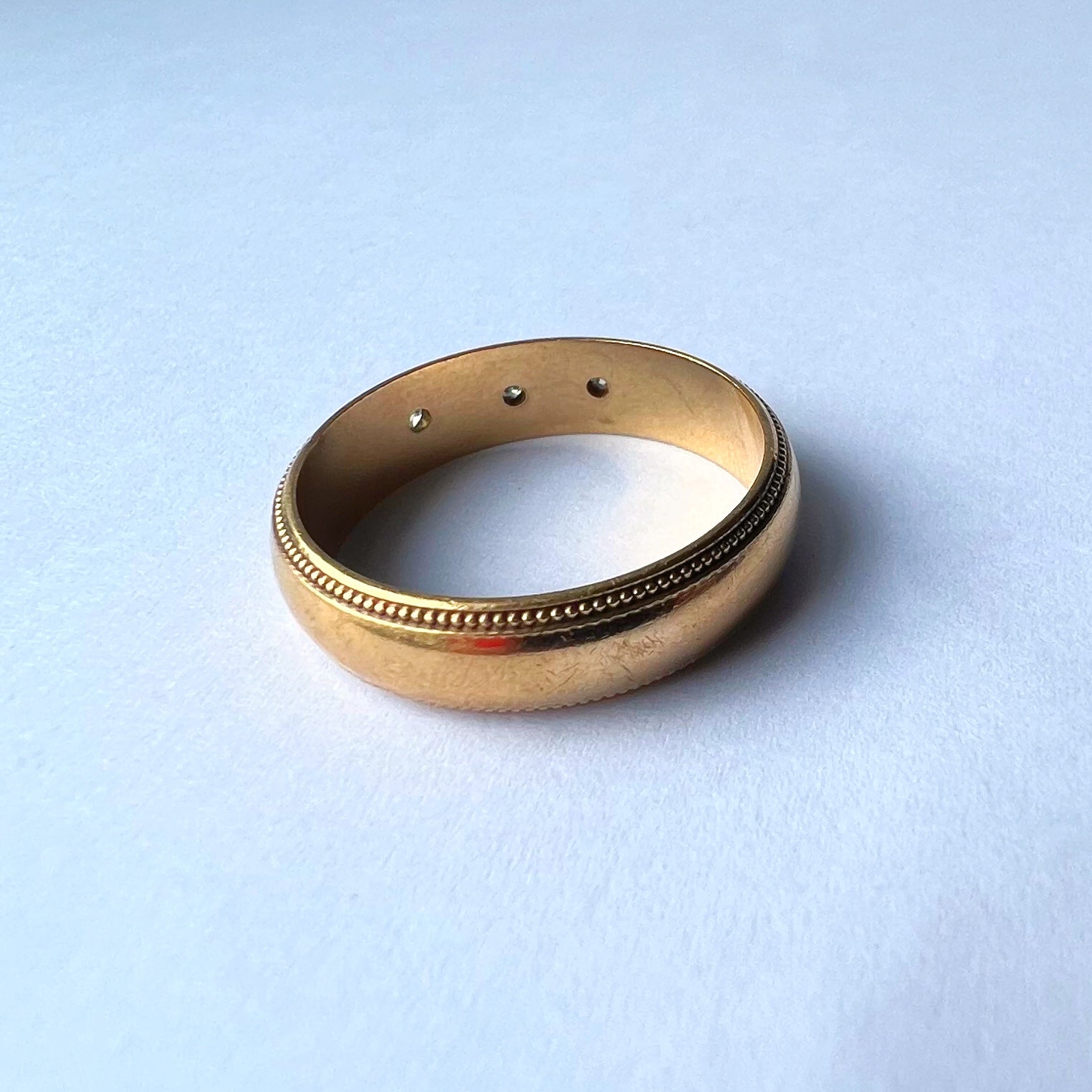 Vintage 9ct gold and Diamond Starburst Band