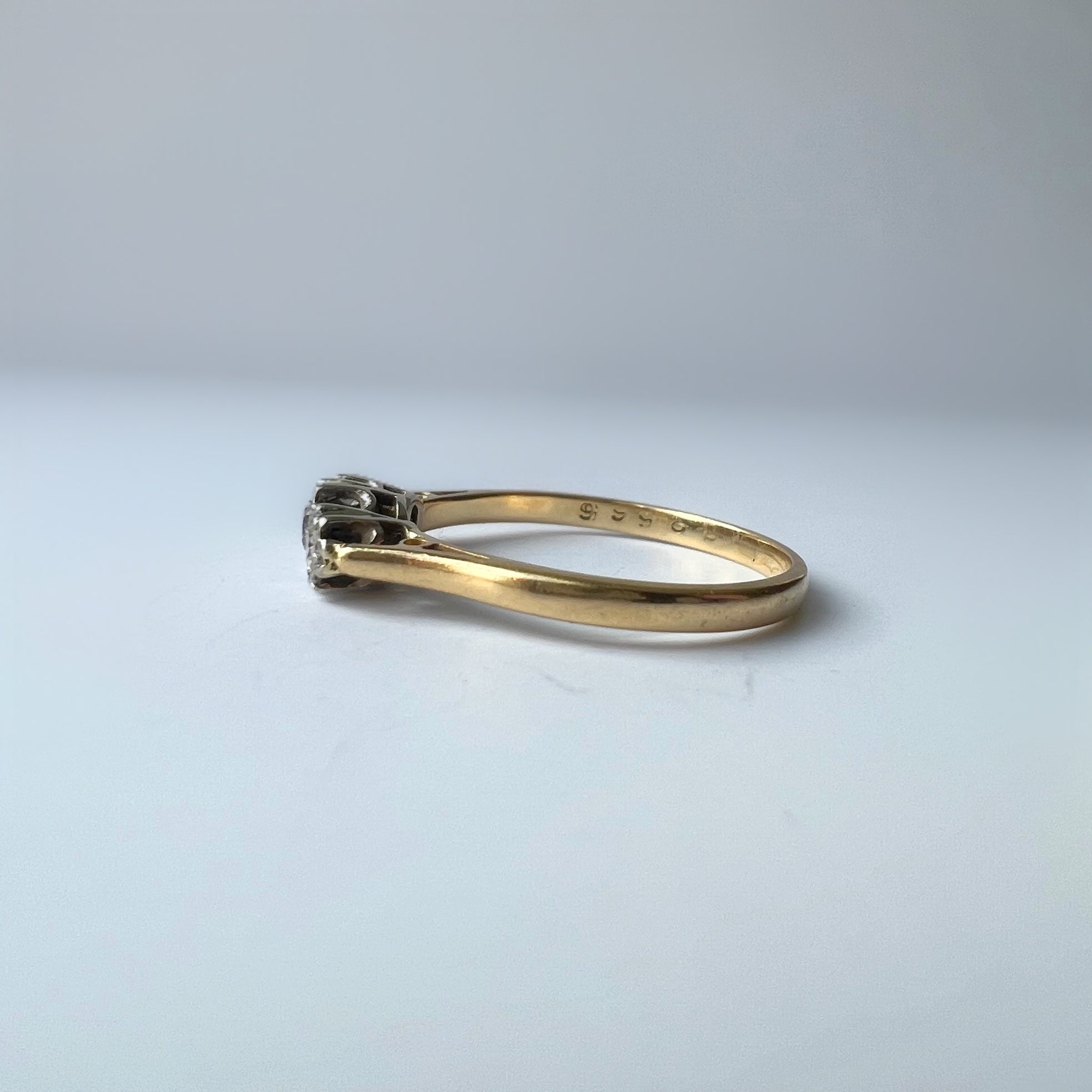 Vintage 3 Stone Diamond Illusion Set Ring
