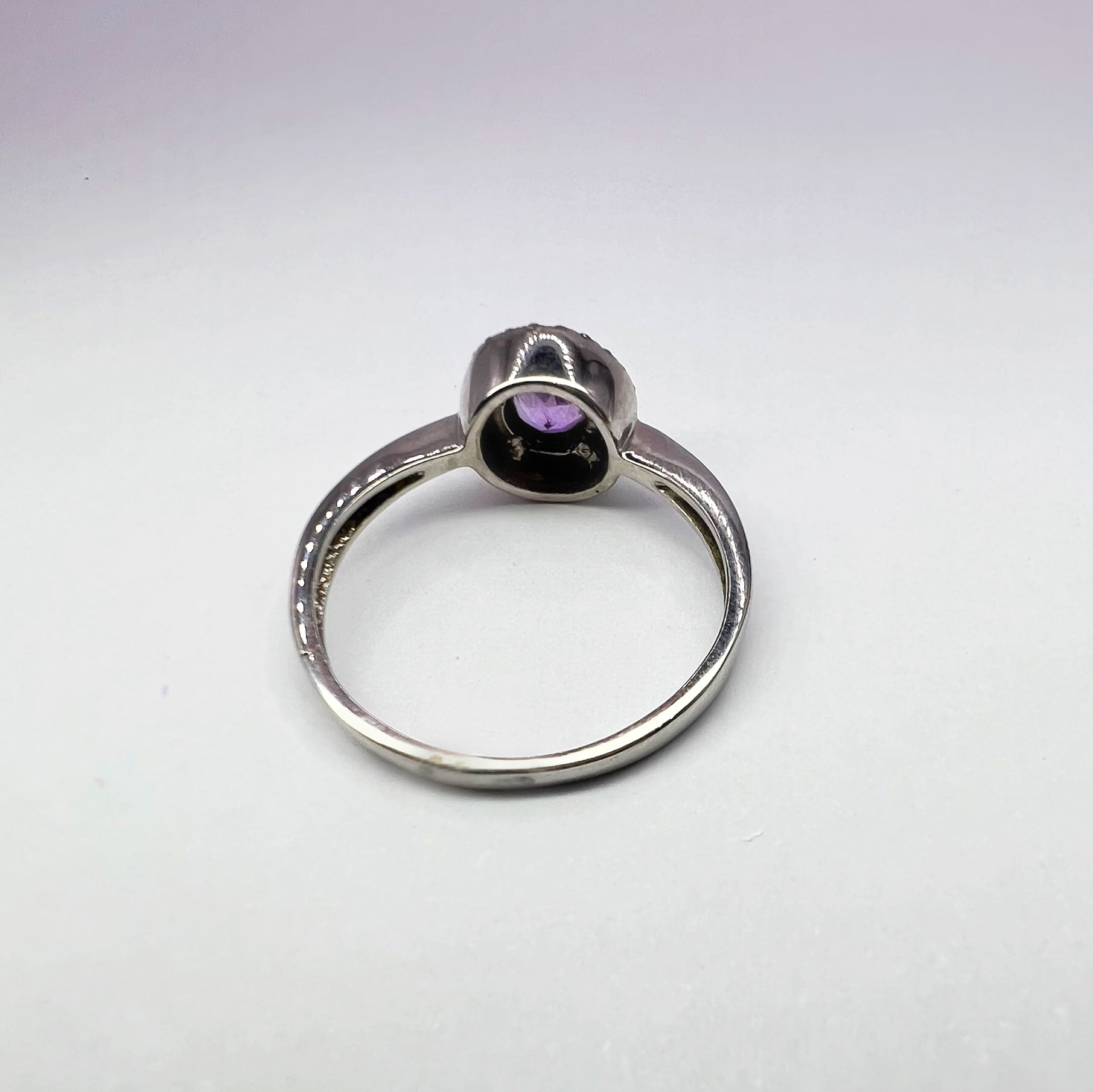 Amethyst and Diamond Target Ring