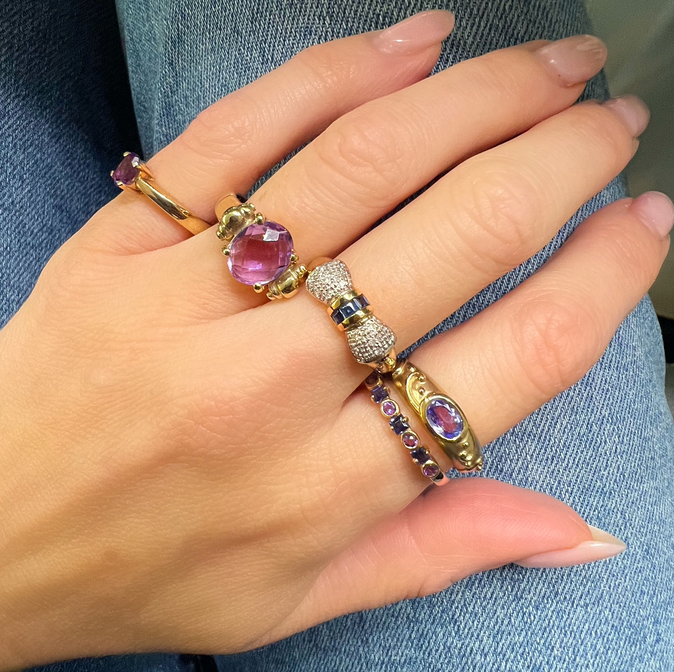 Vintage Tanzanite 9ct Gold Band