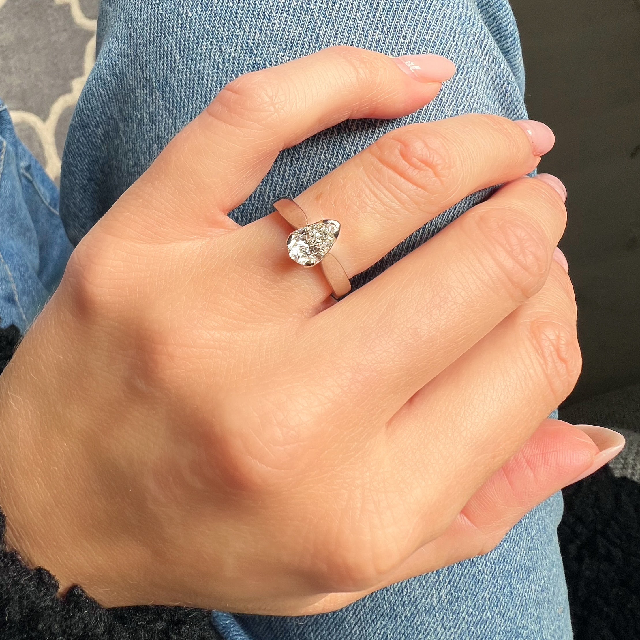 0.80ct Pear Shaped Diamond Solitaire Ring