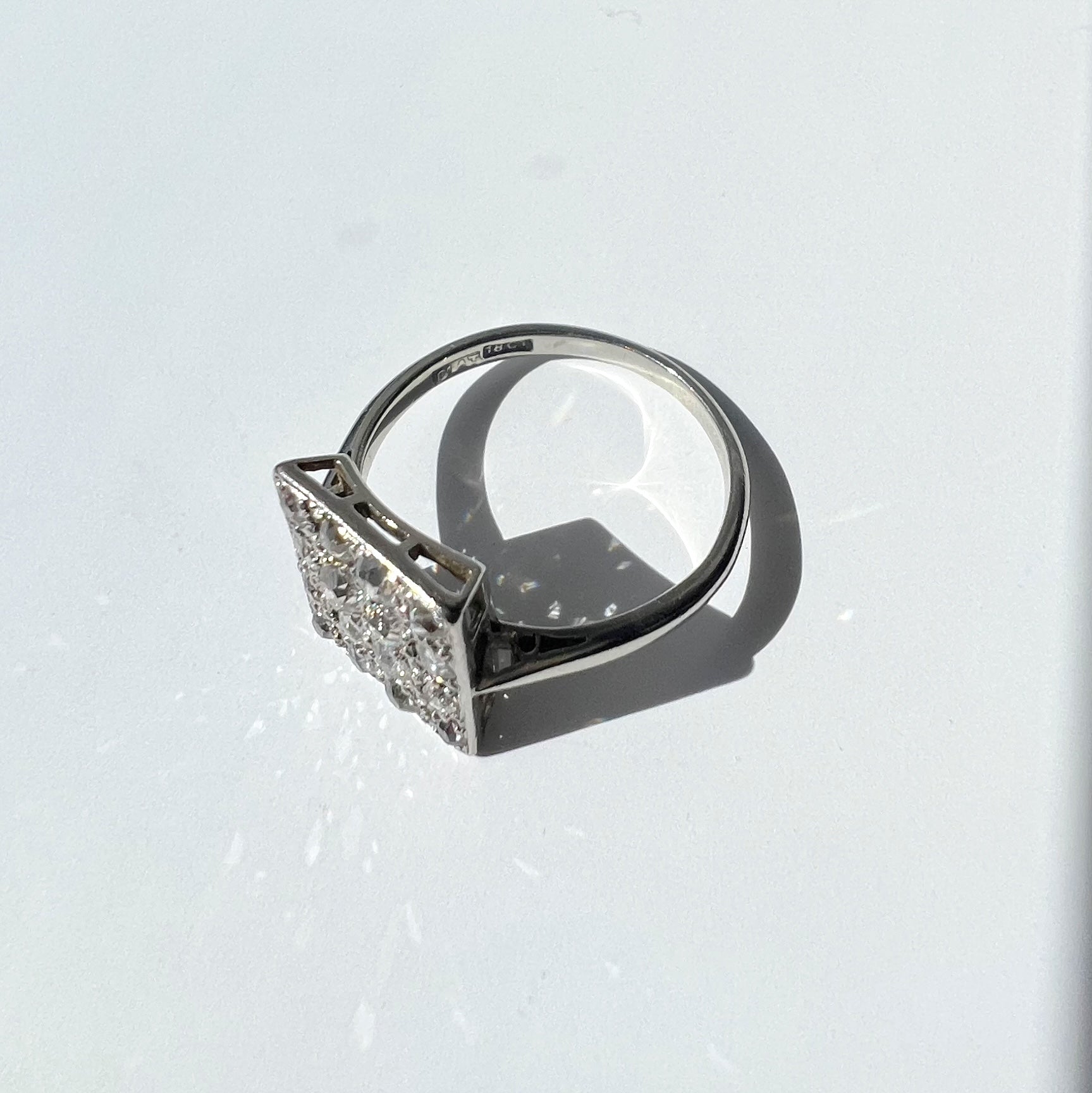 Art Deco Diamond Square Cluster Ring