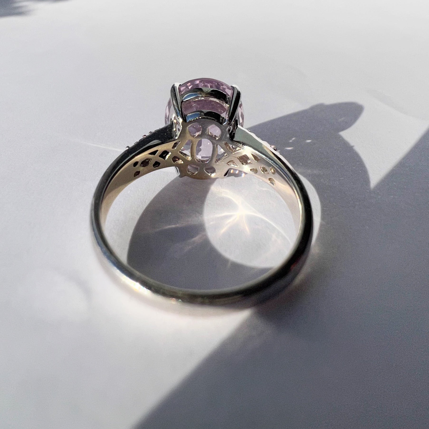 Morganite and Diamond White Gold Ring