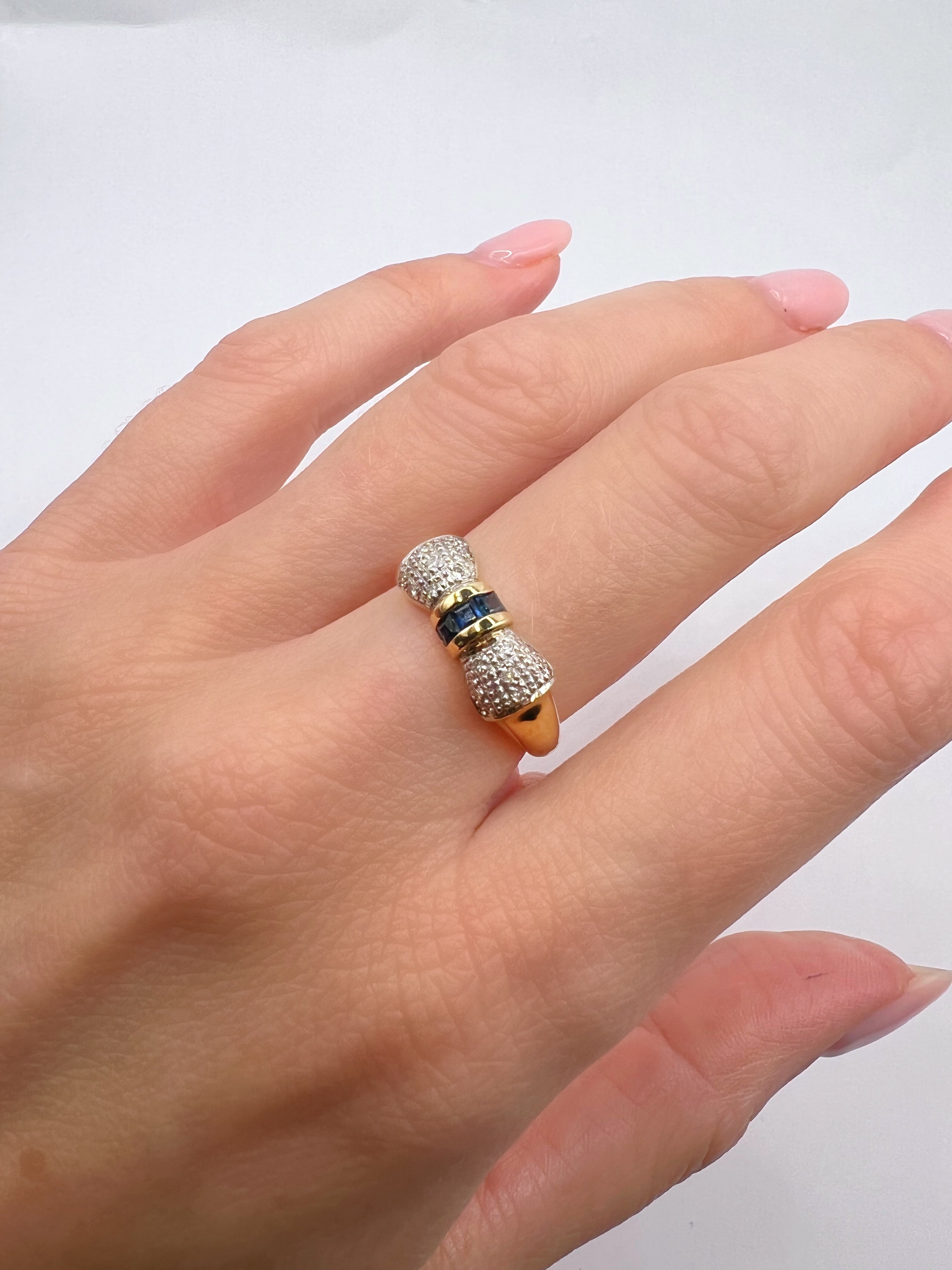 Vintage Sapphire and Diamond Bow Ring