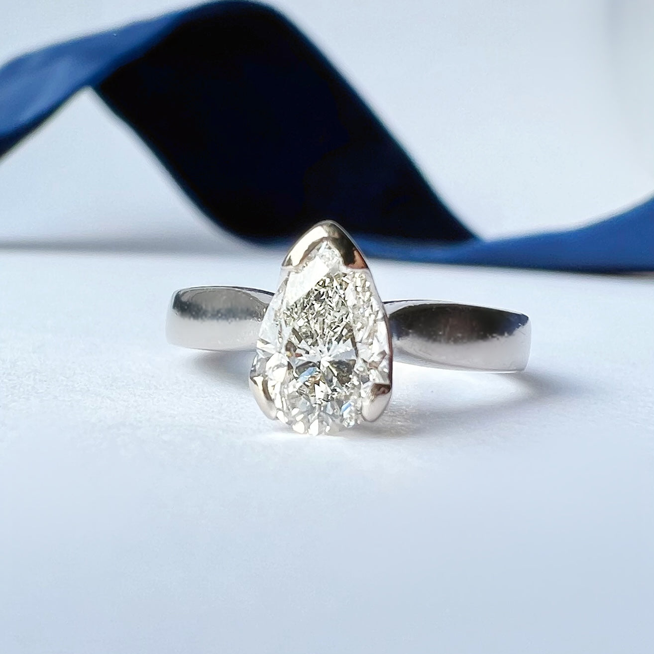 0.80ct Pear Shaped Diamond Solitaire Ring