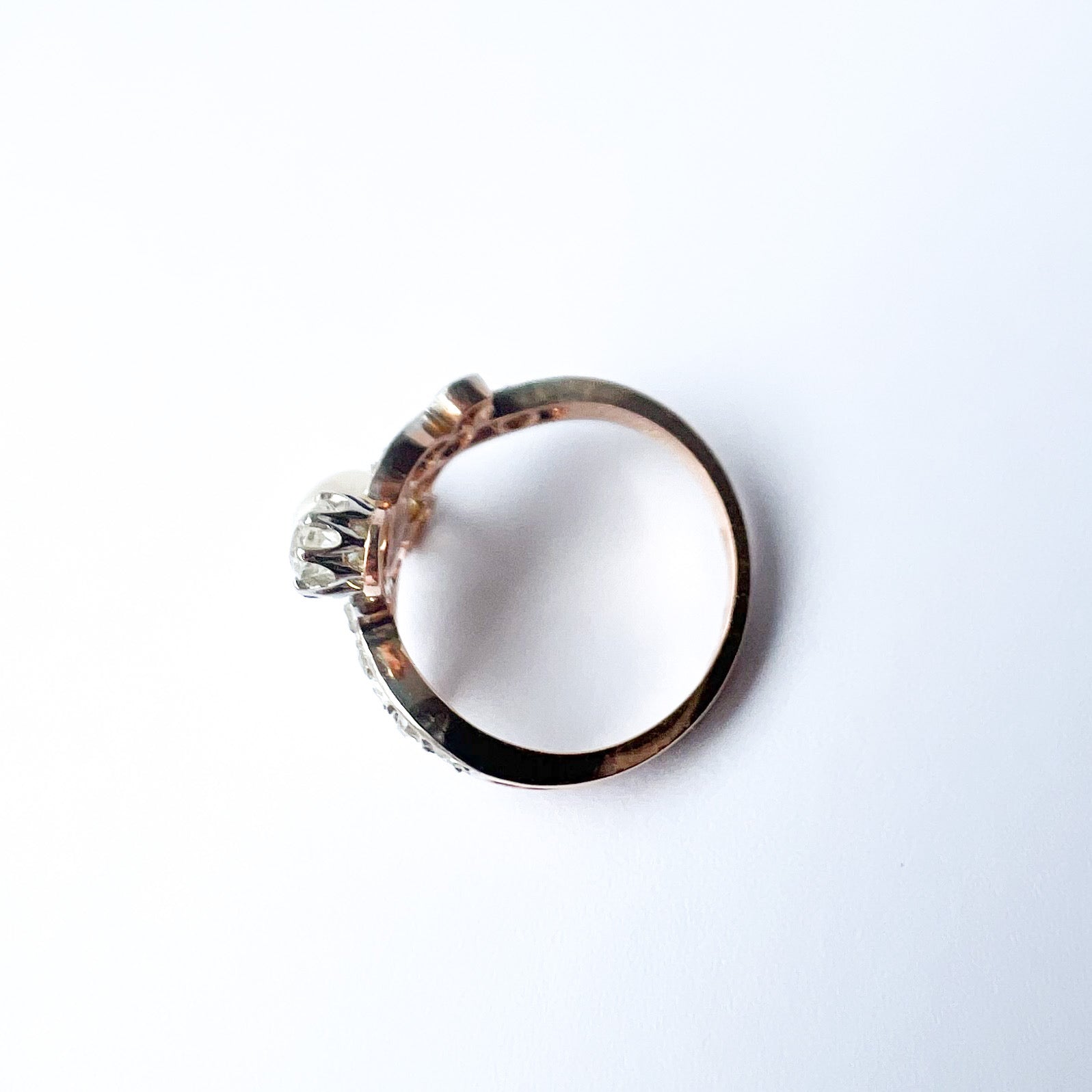 Antique Belle Époque Natural Pearl and Diamond Ring