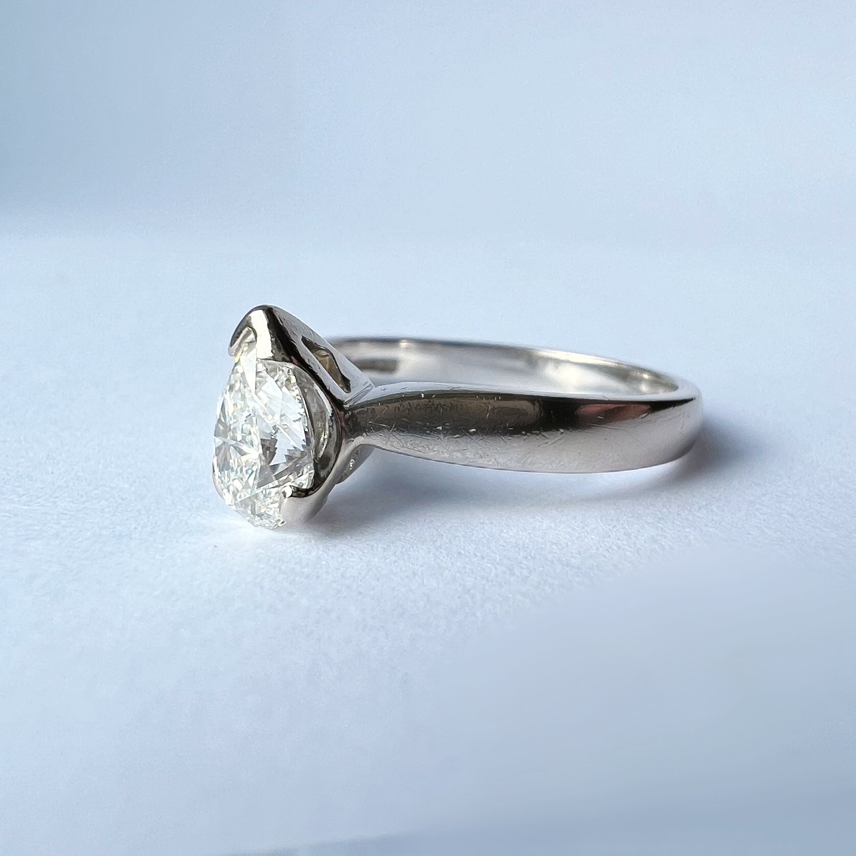 0.80ct Pear Shaped Diamond Solitaire Ring