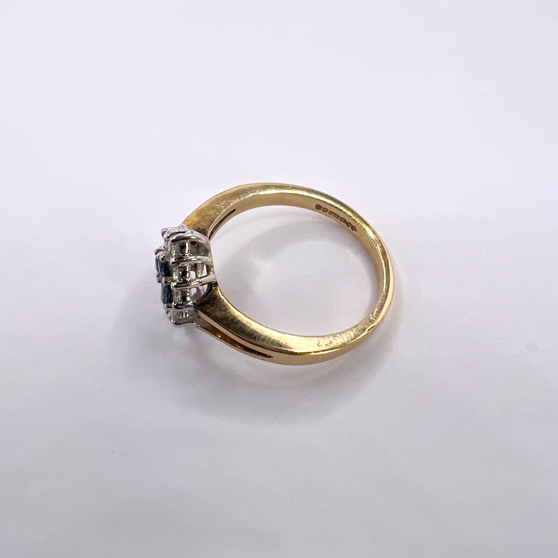 Vintage Sapphire and Diamond Marquise Cluster Ring