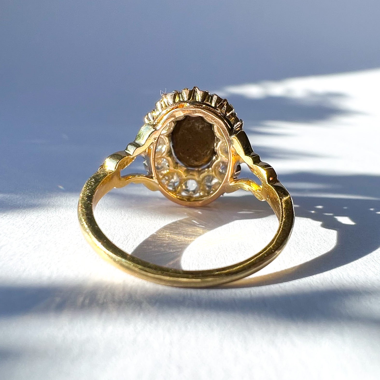 Vintage Opal and 0.60ct Diamond Cluster Ring