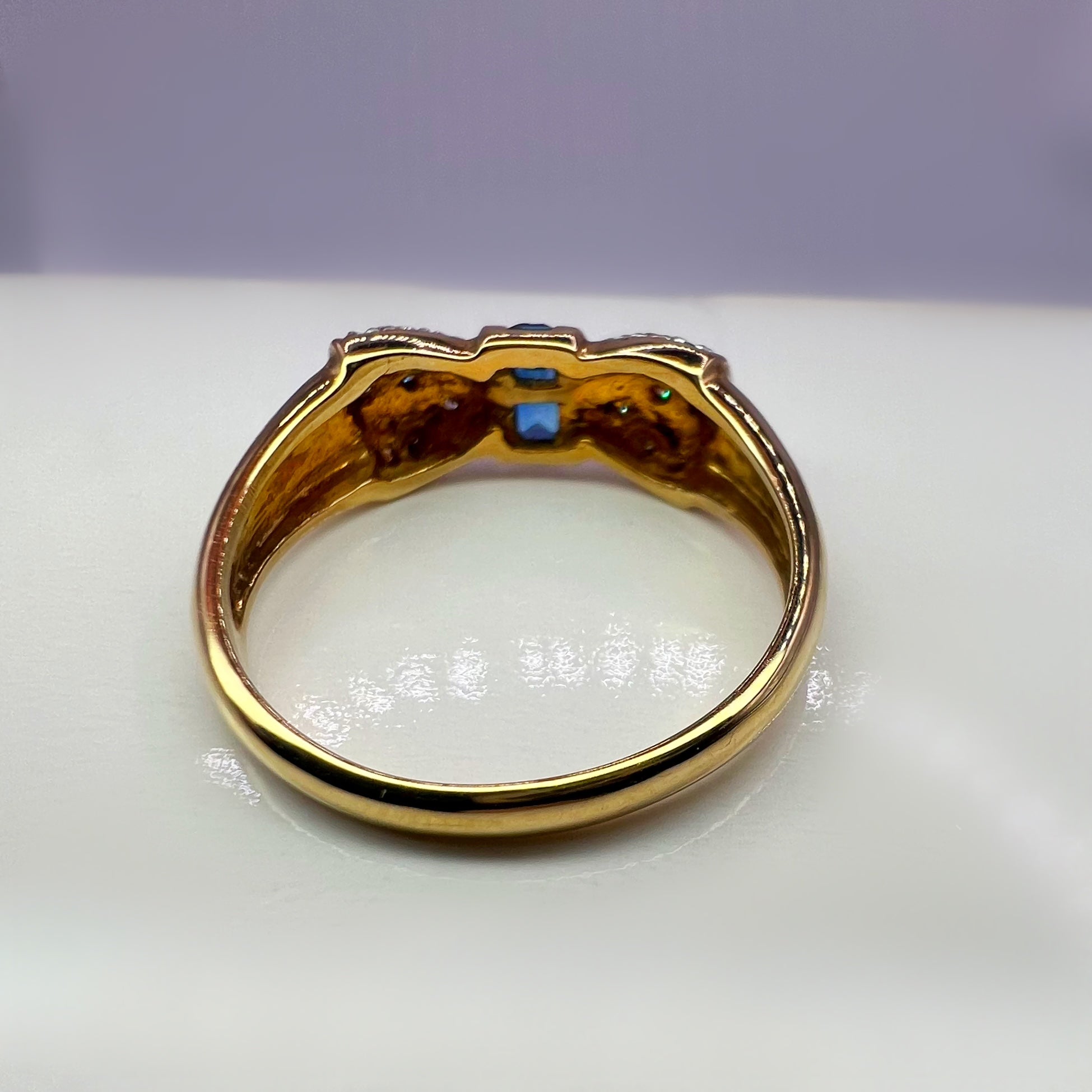 Vintage Sapphire and Diamond Bow Ring