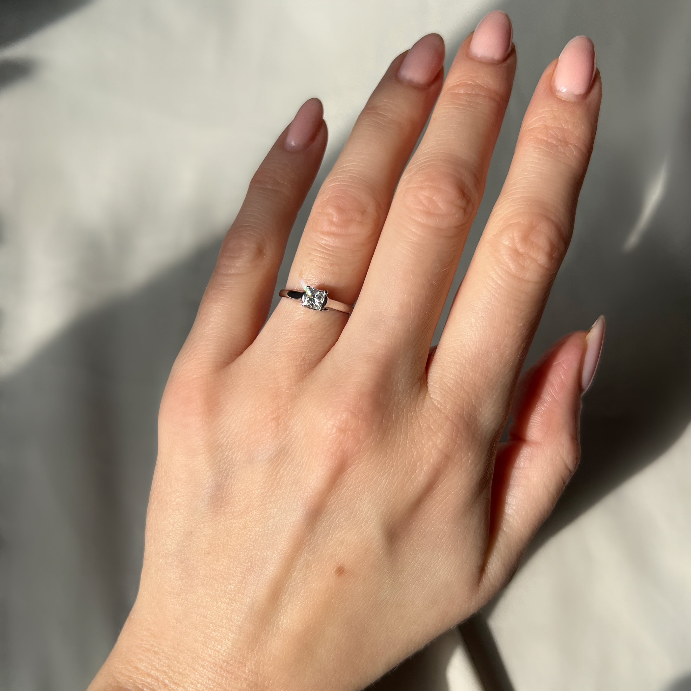 0.33ct Square Cut Diamond Solitaire Ring