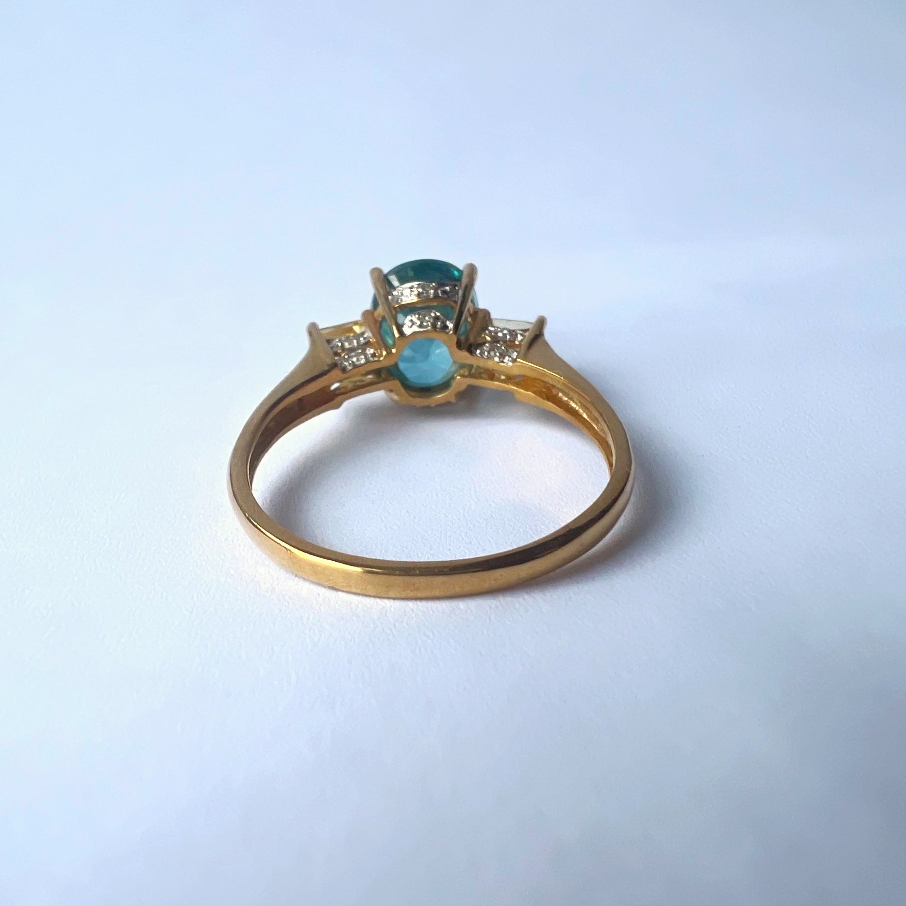 Blue and Green Topaz Ring
