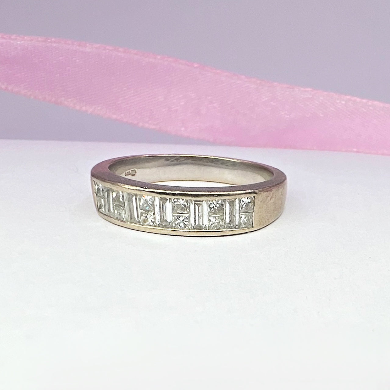 18ct White Gold and Diamond Half Eternity Band