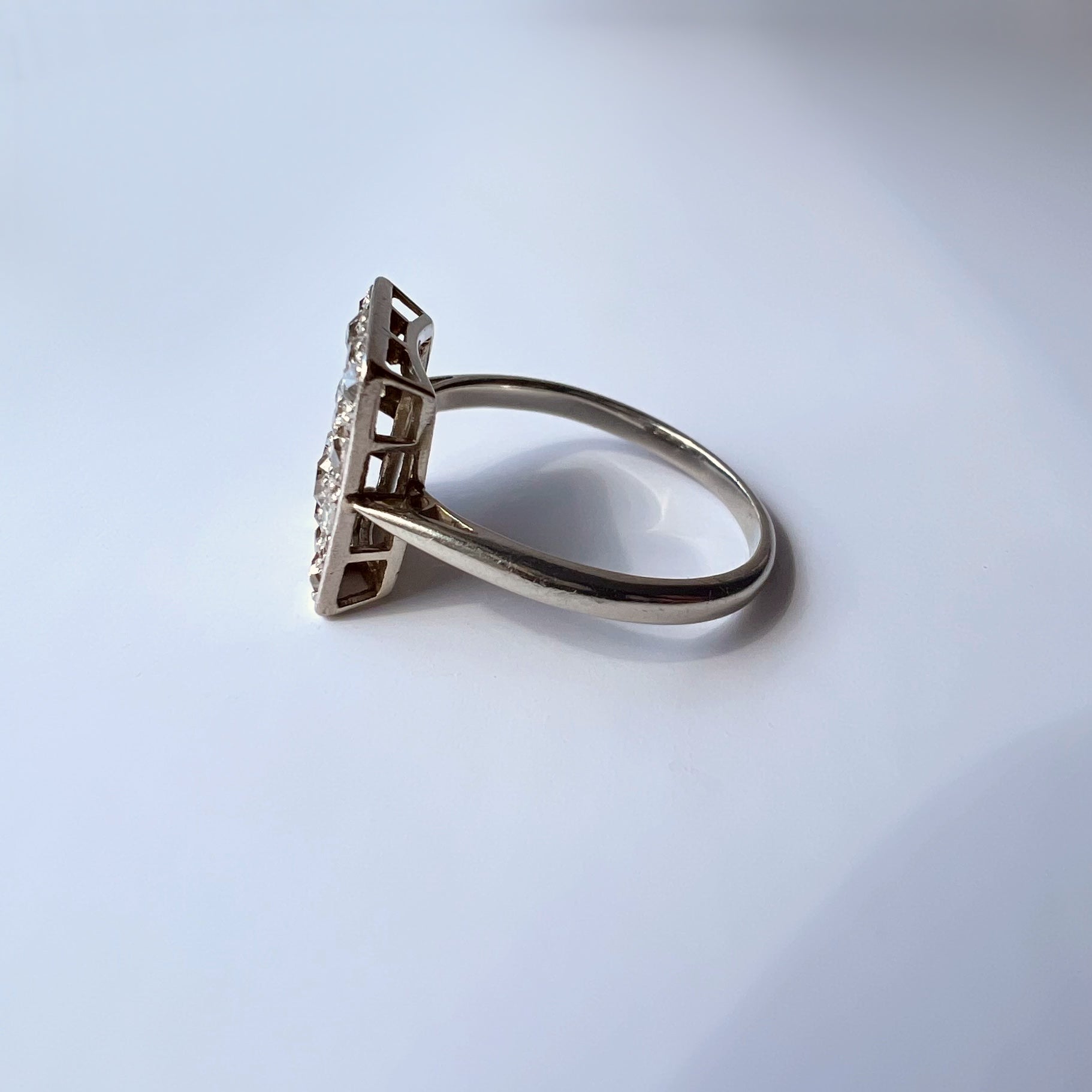 Art Deco Diamond Square Cluster Ring