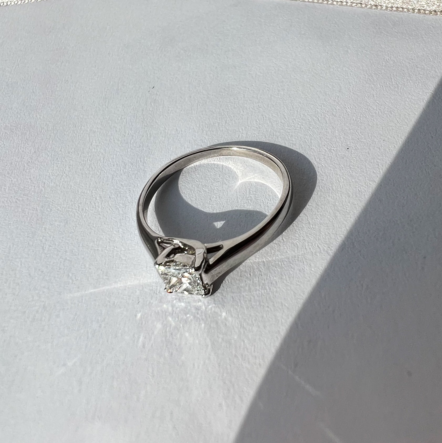 0.33ct Square Cut Diamond Solitaire Ring