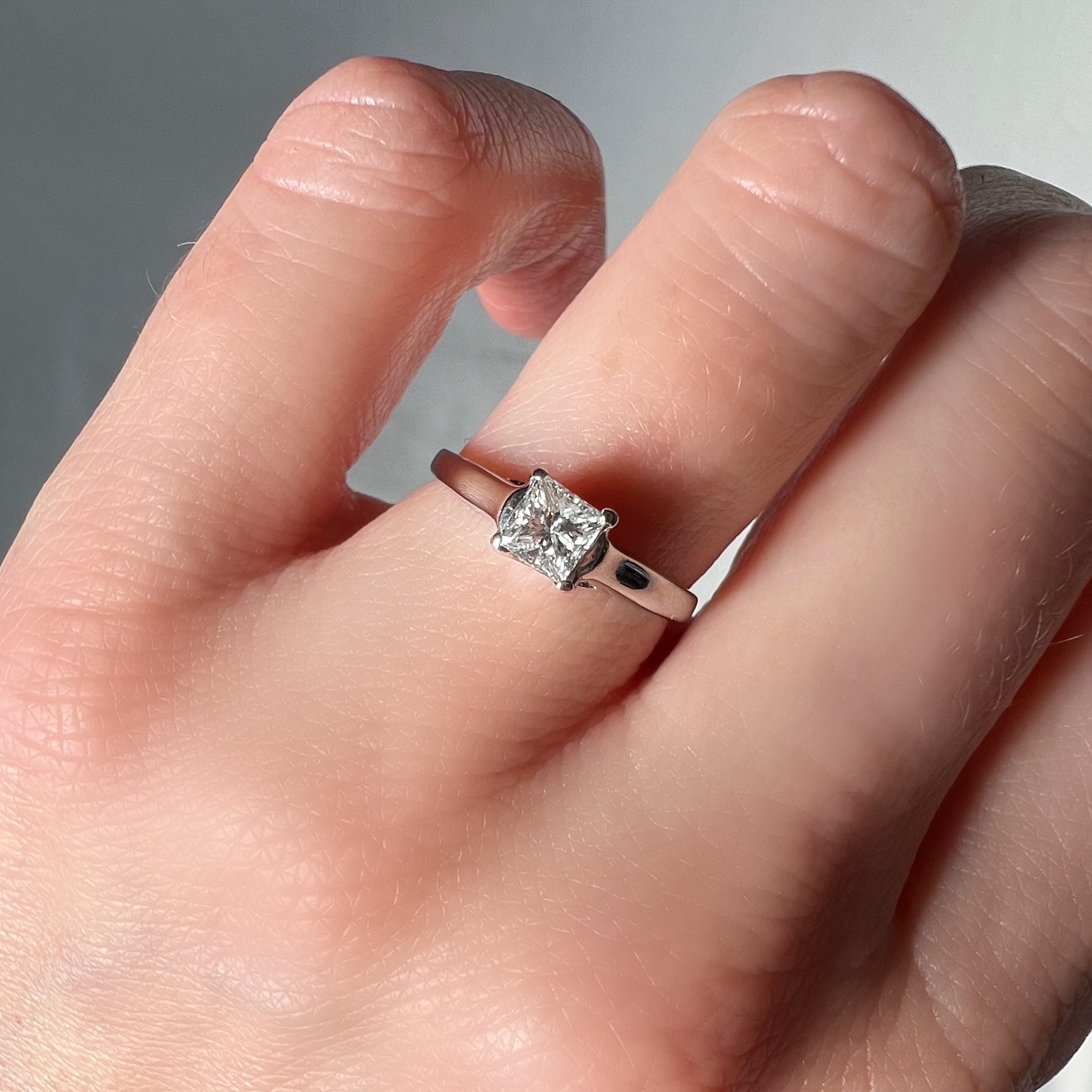 0.33ct Square Cut Diamond Solitaire Ring