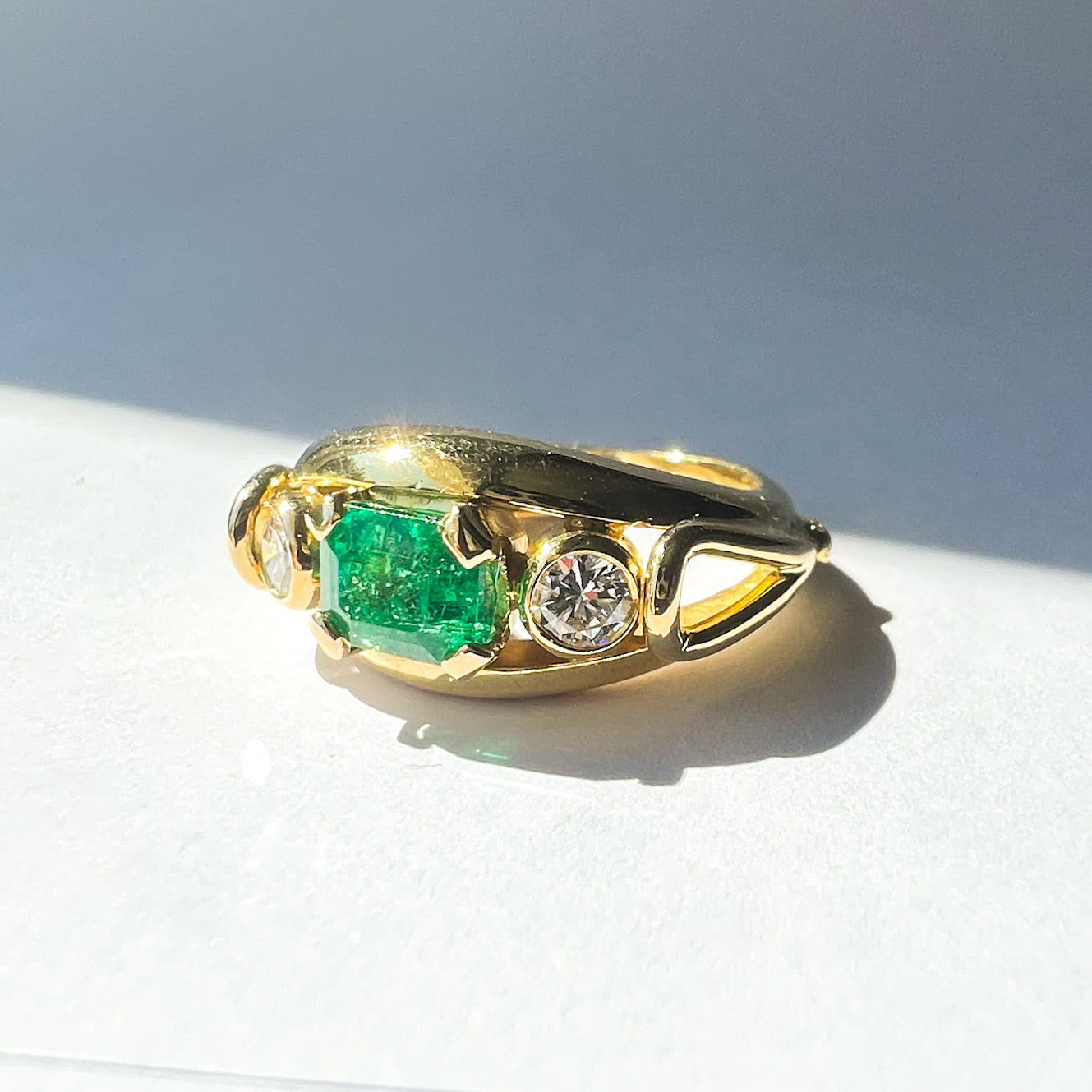 Vintage Emerald and Diamond Ring