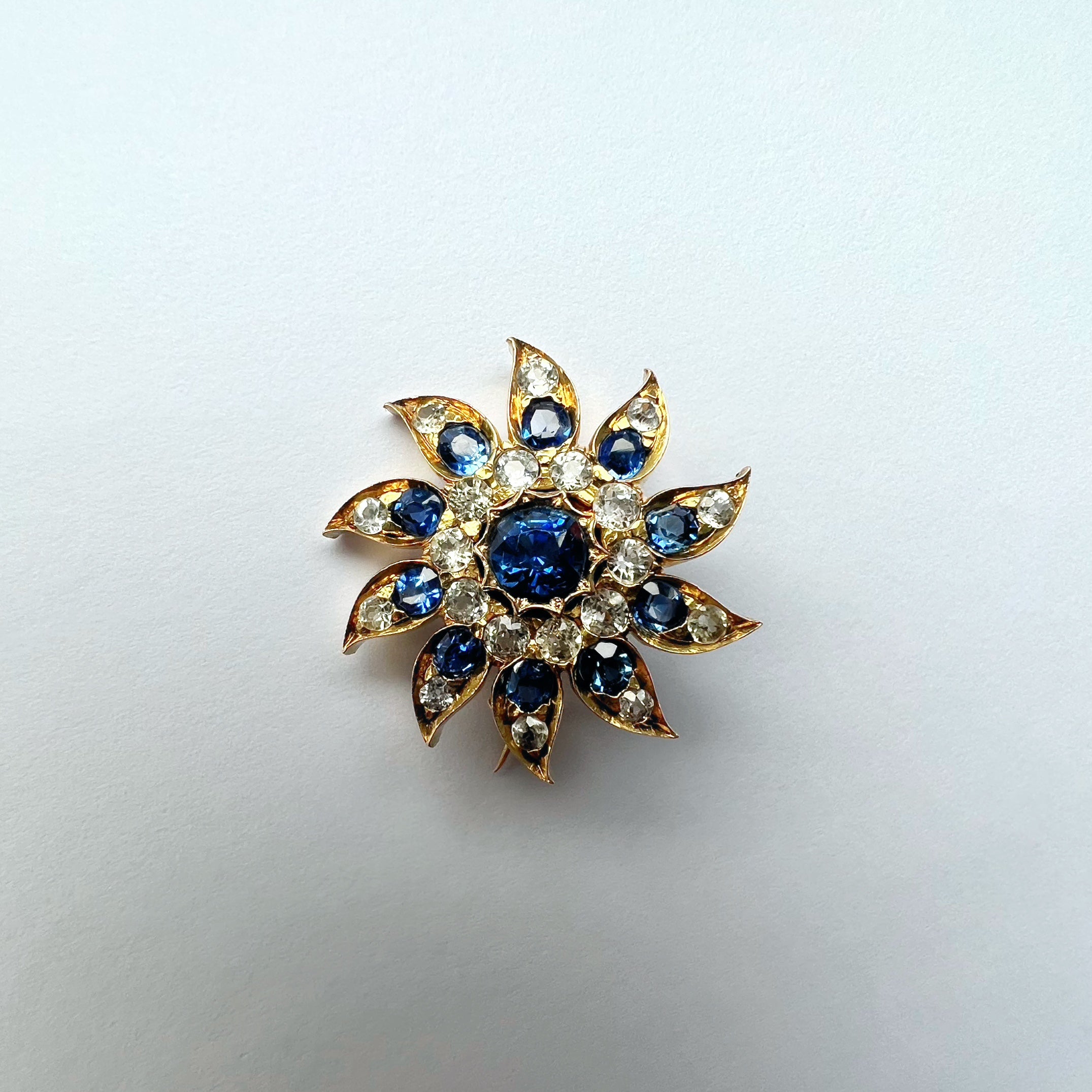 Antique Sapphire and Diamond Brooch / Pendant