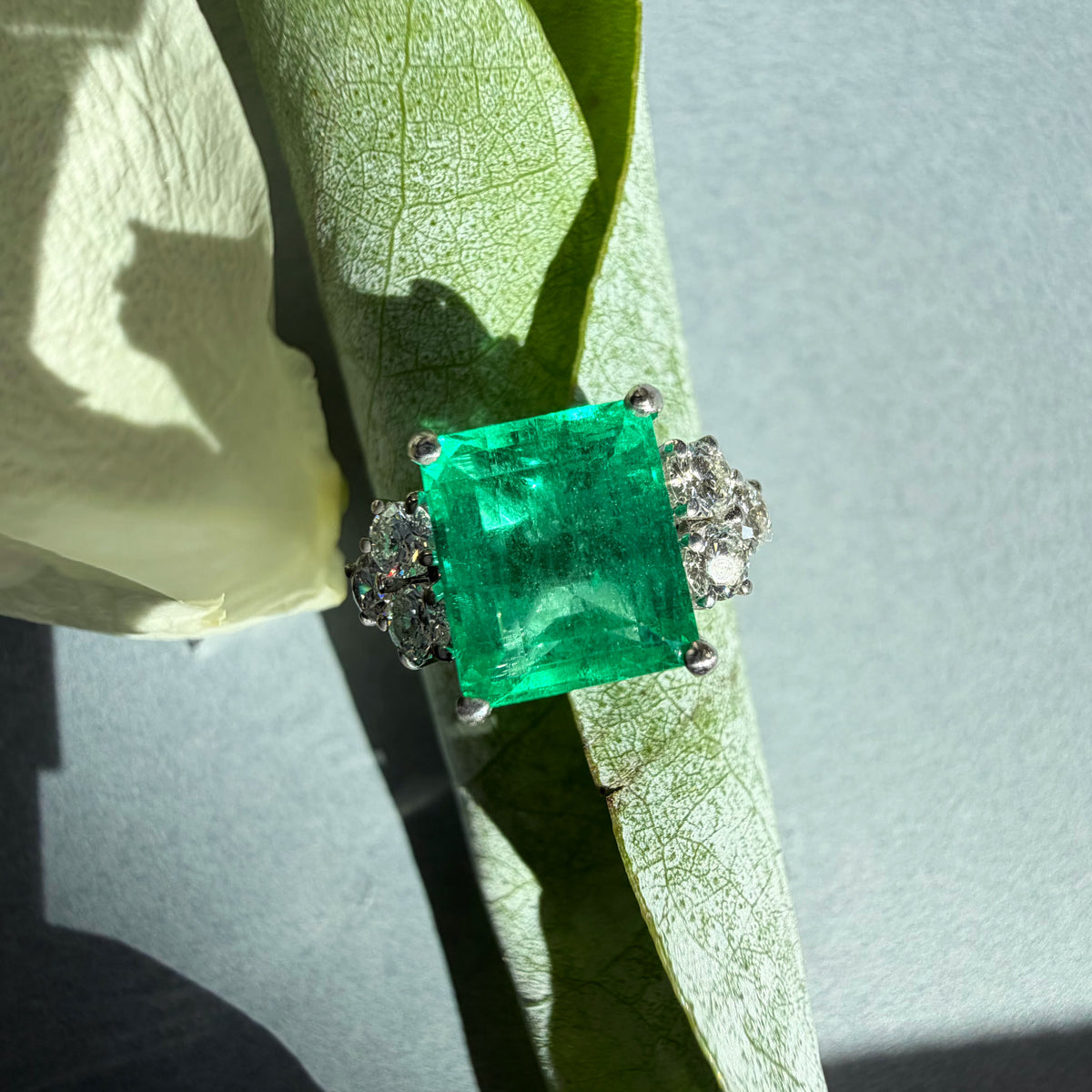 3.08ct Colombian Emerald and Diamond Ring