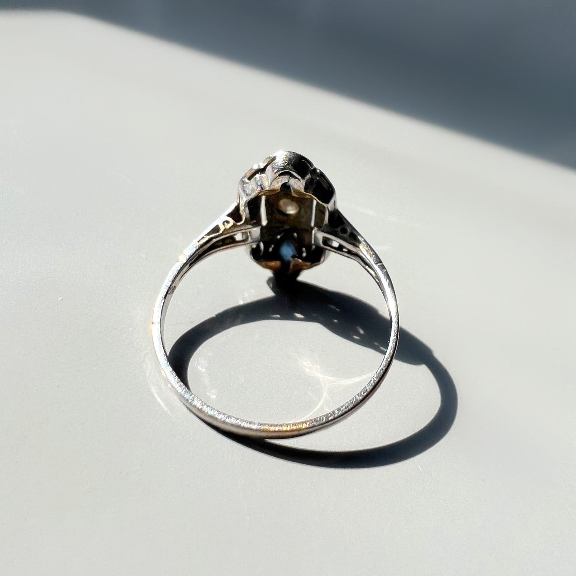 Art Deco Diamond and Sapphire Marquise Ring
