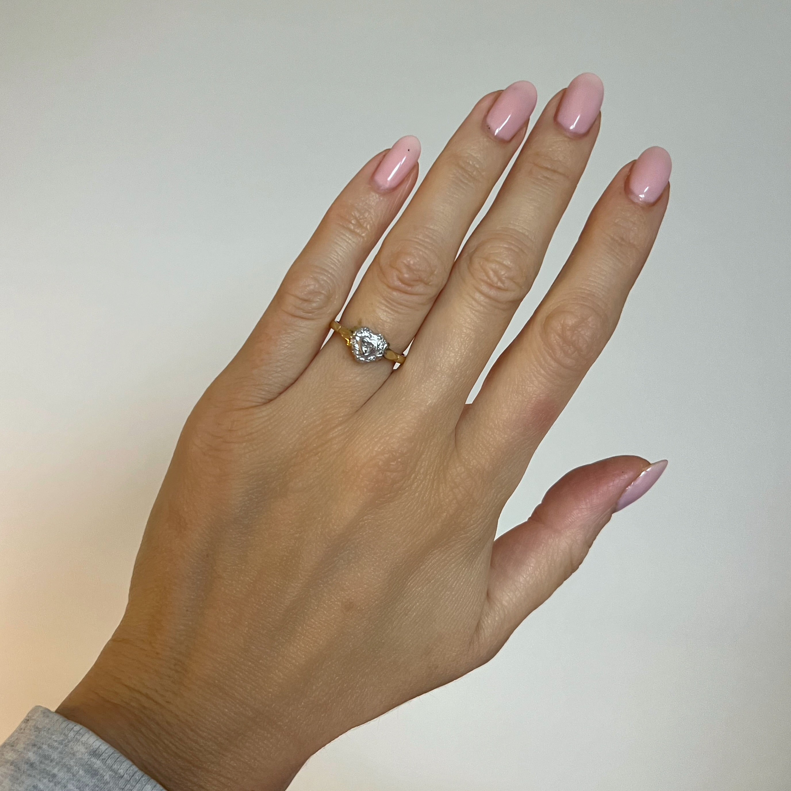 Vintage Heart Shaped Ring with Diamond Details