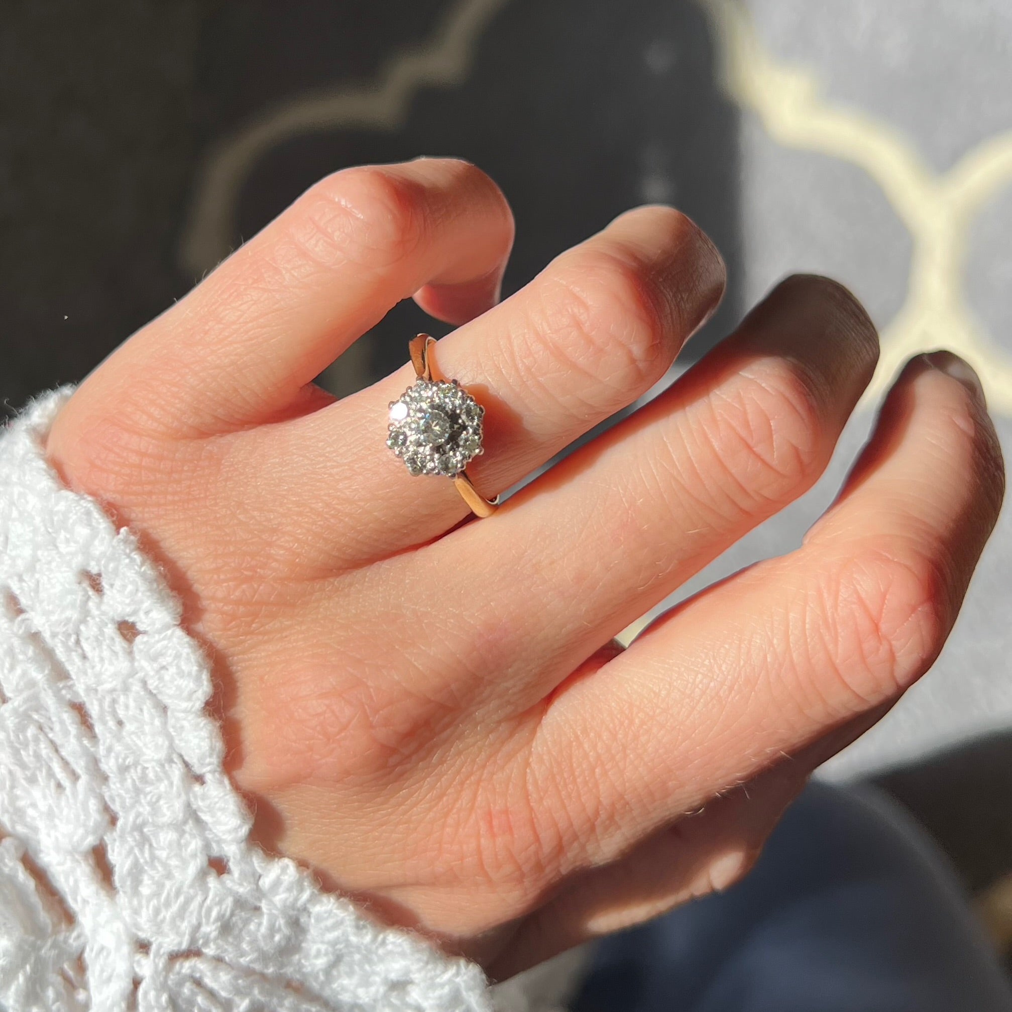 Vintage 0.31ct Diamond Cluster Ring