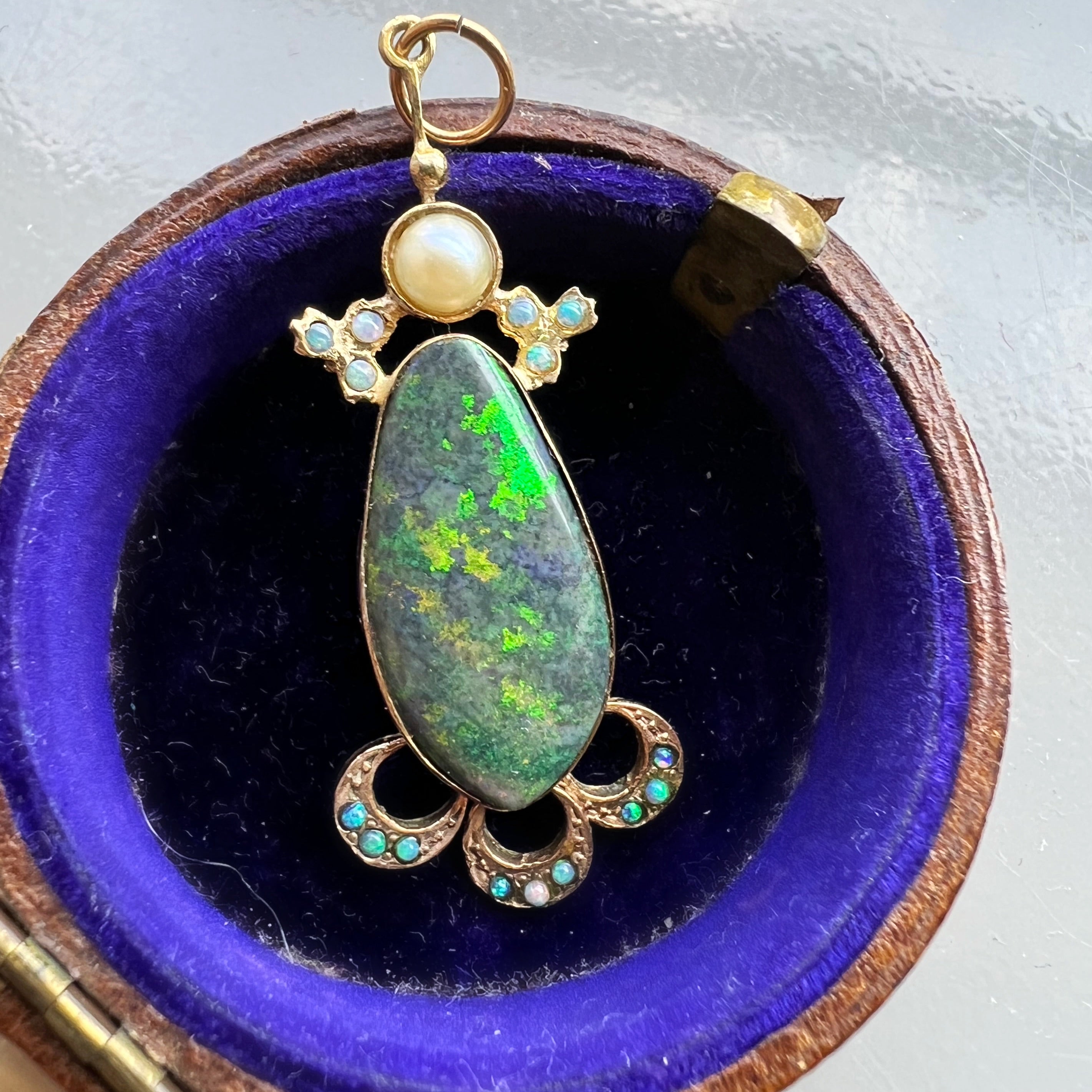 Aesthetic Vintage Opal and Pearl Pendant