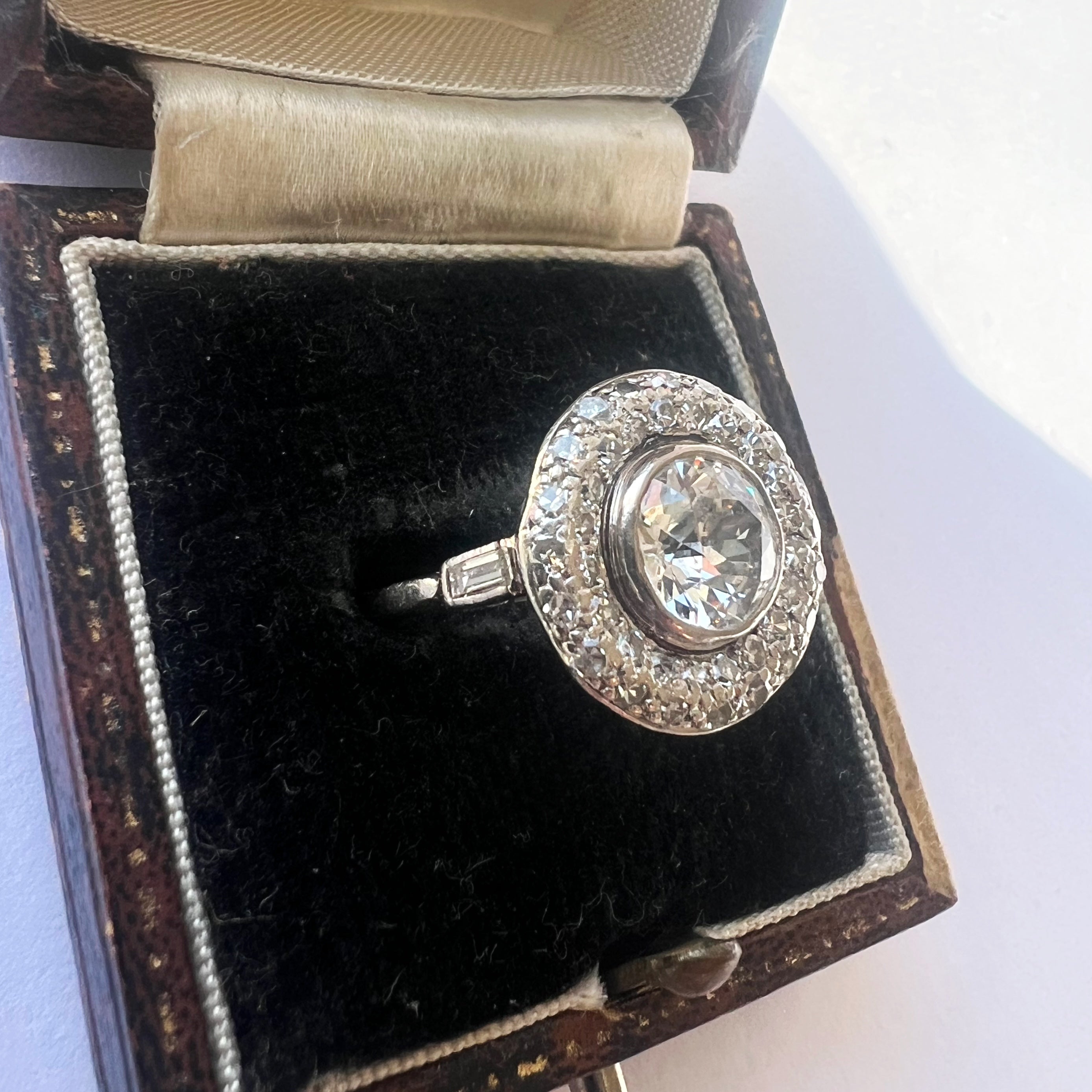 Antique 1.95ct Diamond Halo Ring